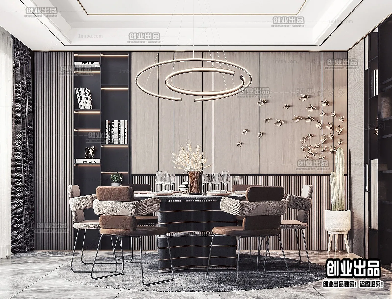 Dining Room - Modern Style Interior 3D Scenes - 015
