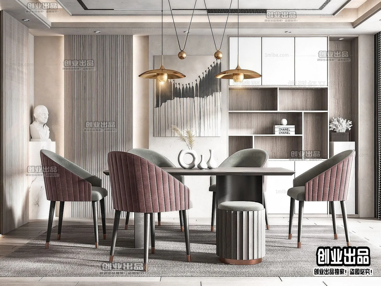 Dining Room - Modern Style Interior 3D Scenes - 020