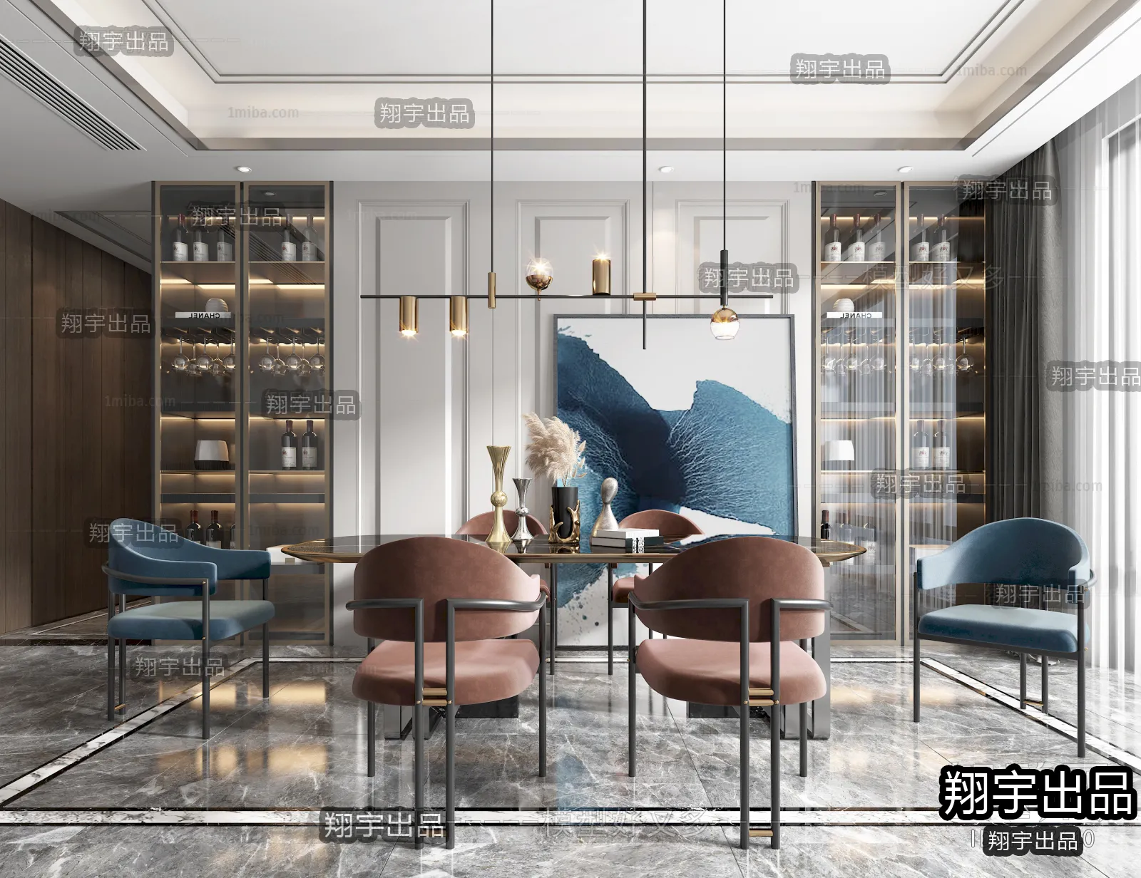 Dining Room - Modern Style Interior 3D Scenes - 024