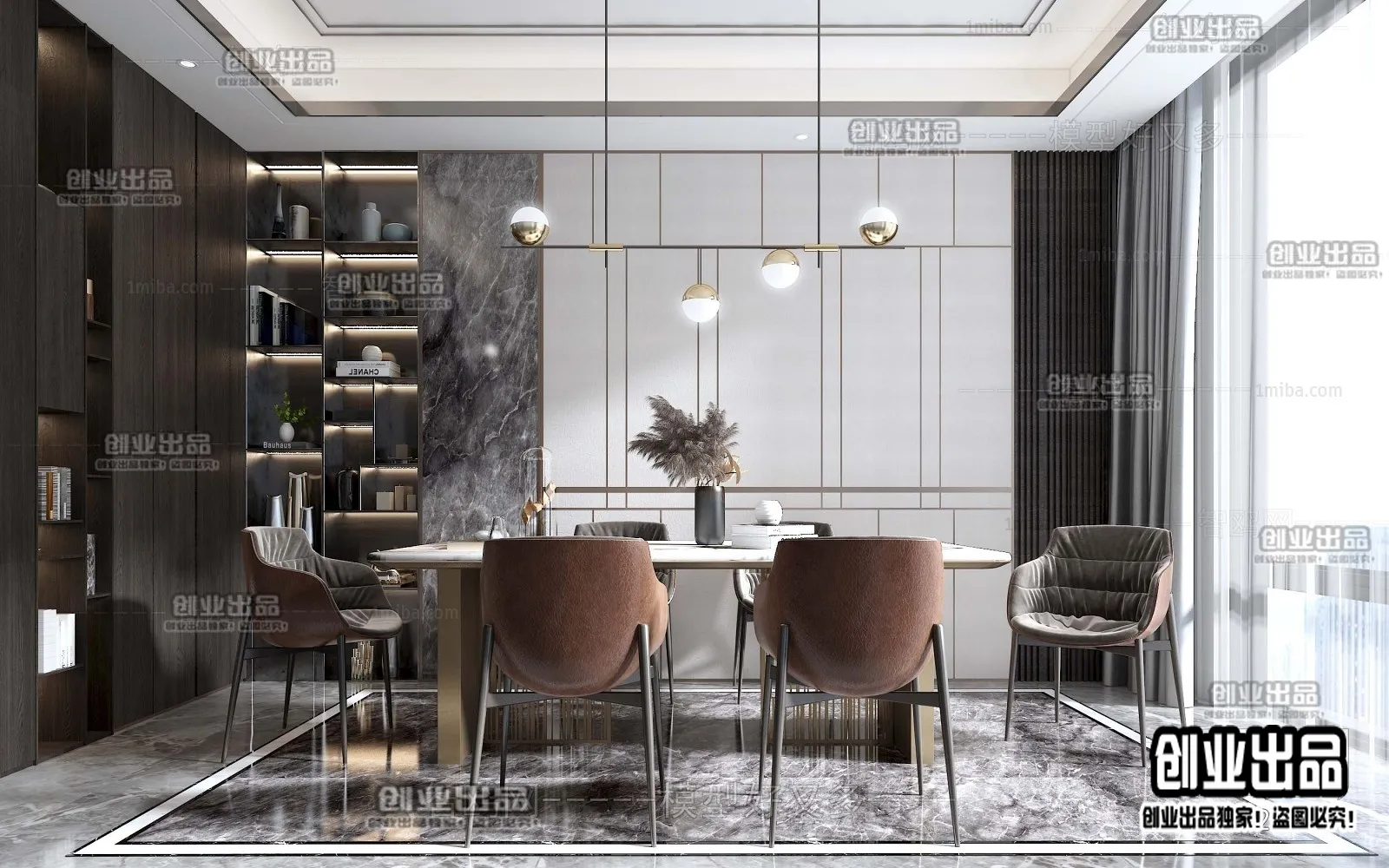 Dining Room - Modern Style Interior 3D Scenes - 026