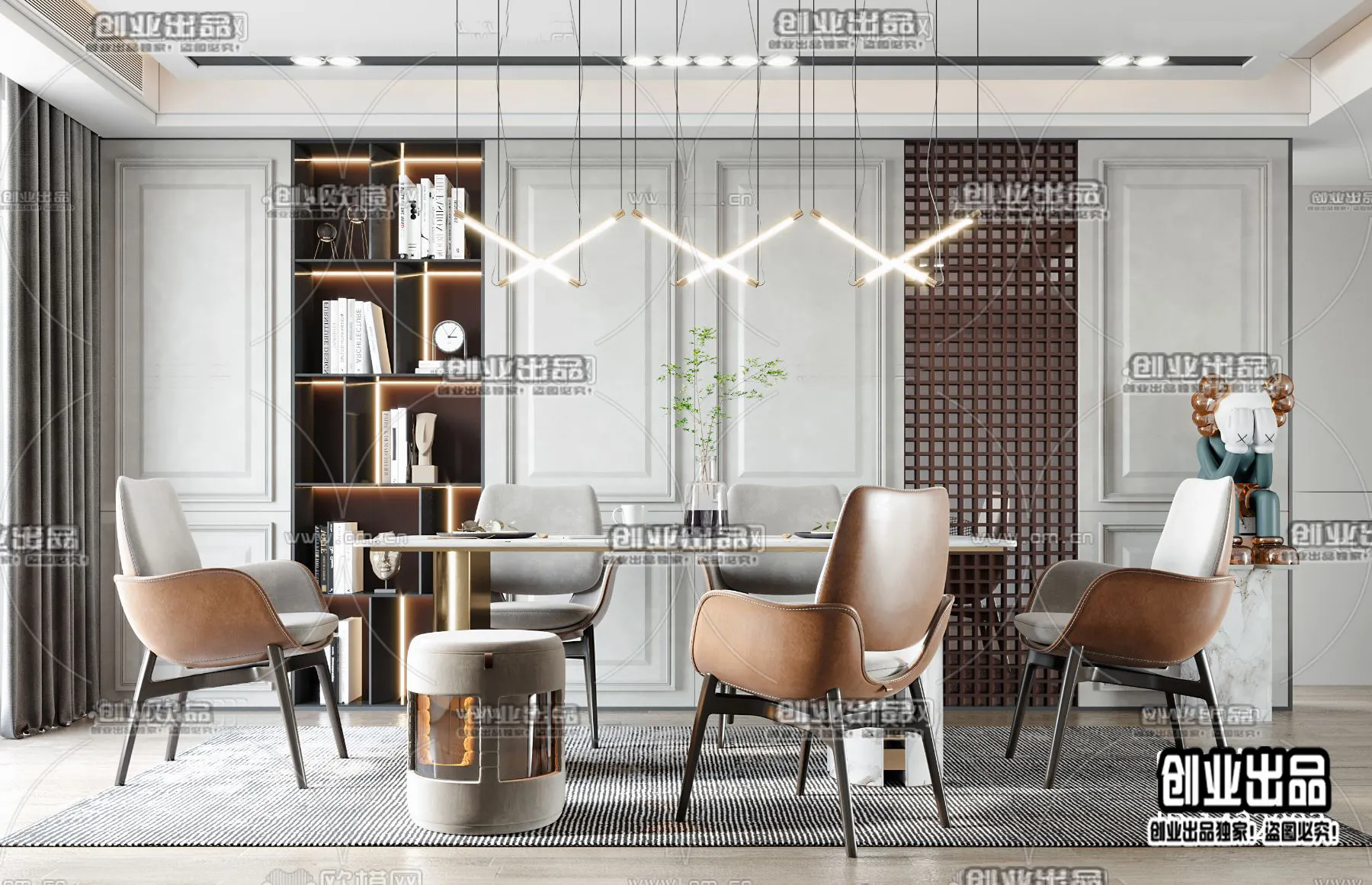 Dining Room - Modern Style Interior 3D Scenes - 043