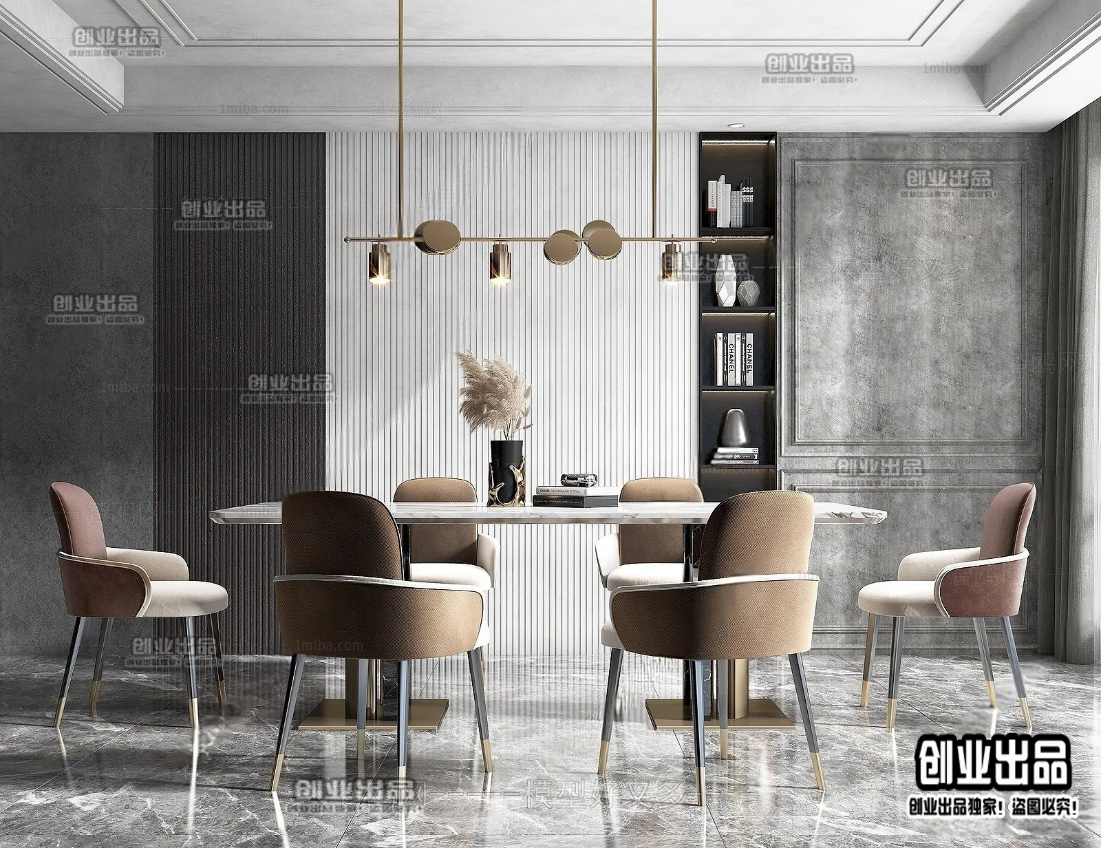 Dining Room - Modern Style Interior 3D Scenes - 060