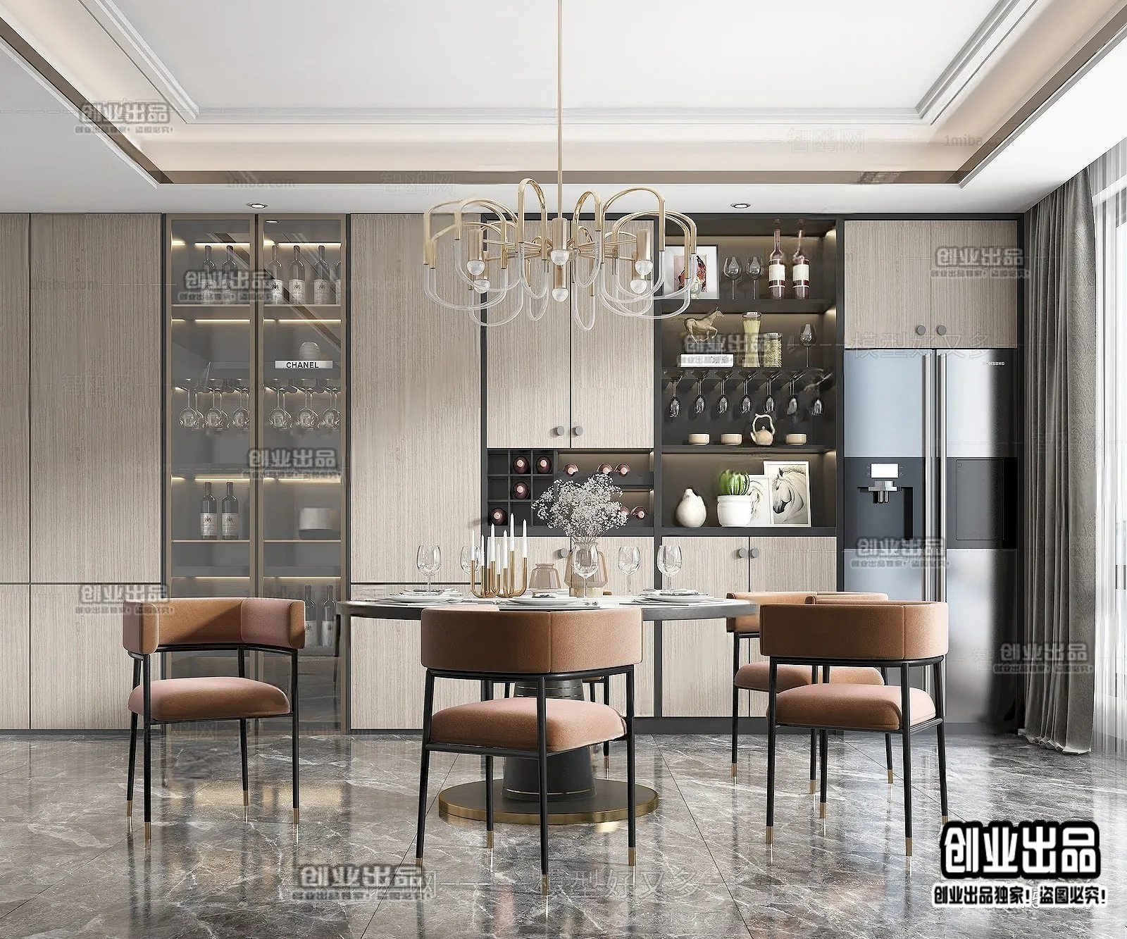 Dining Room - Modern Style Interior 3D Scenes - 100