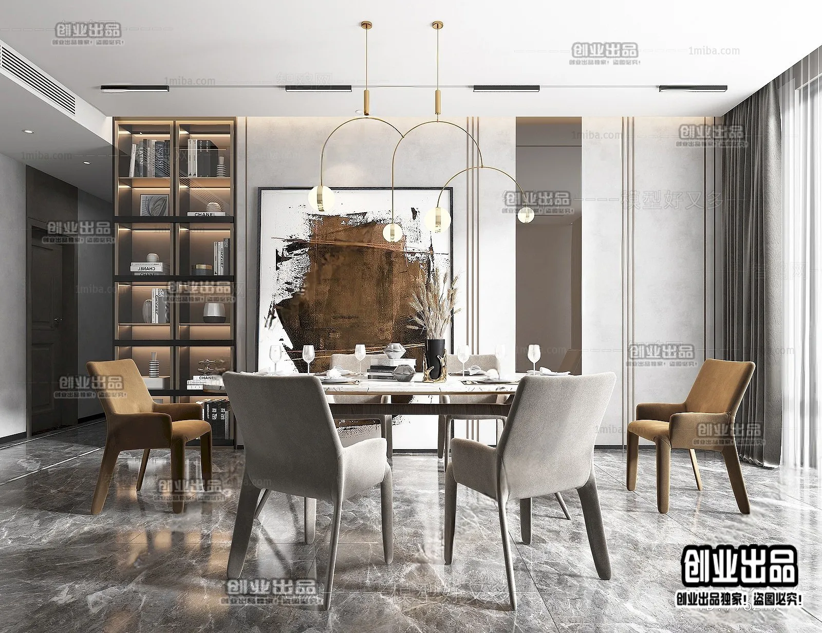 Dining Room - Modern Style Interior 3D Scenes - 104