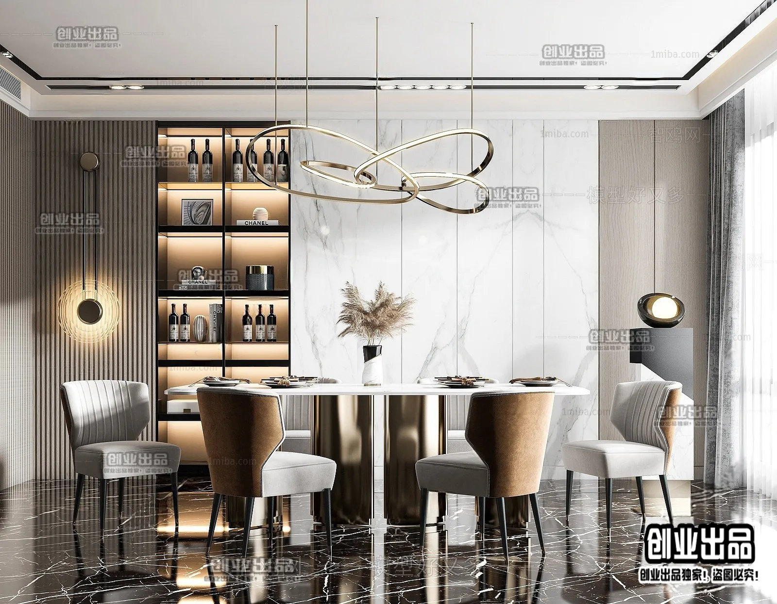 Dining Room - Modern Style Interior 3D Scenes - 105