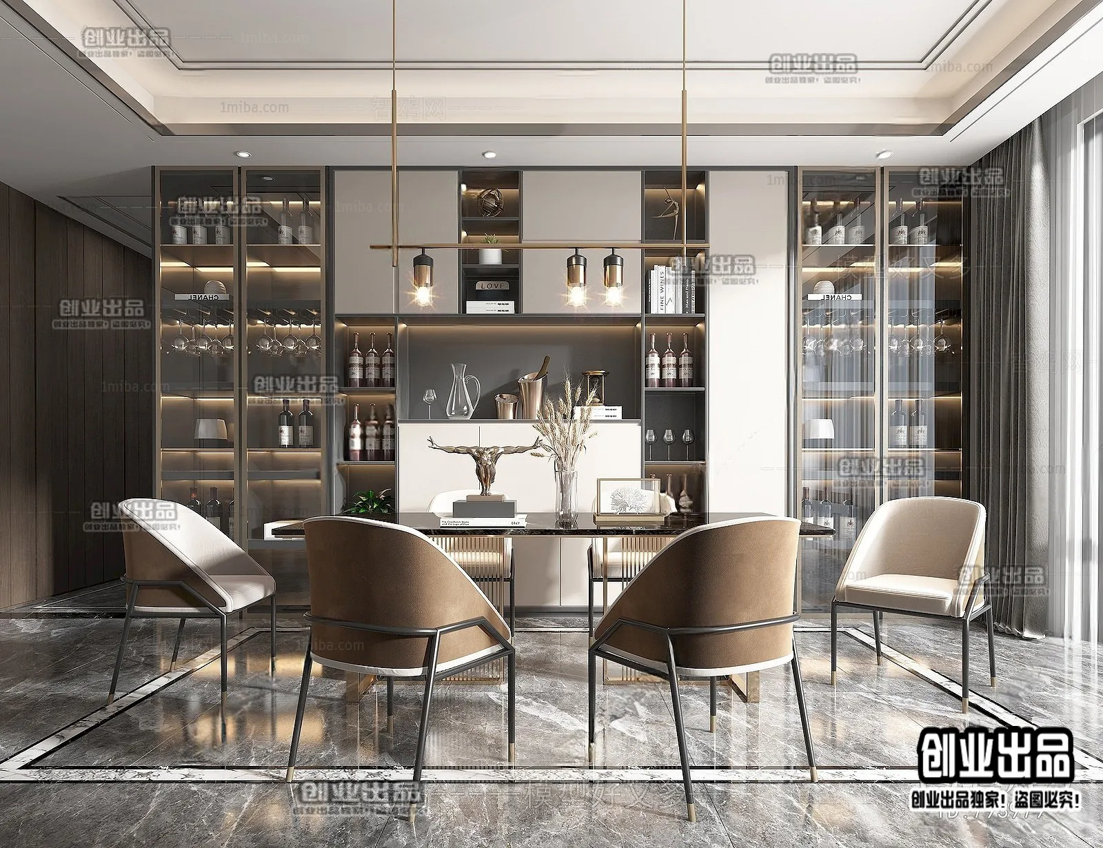 Dining Room - Modern Style Interior 3D Scenes - 107