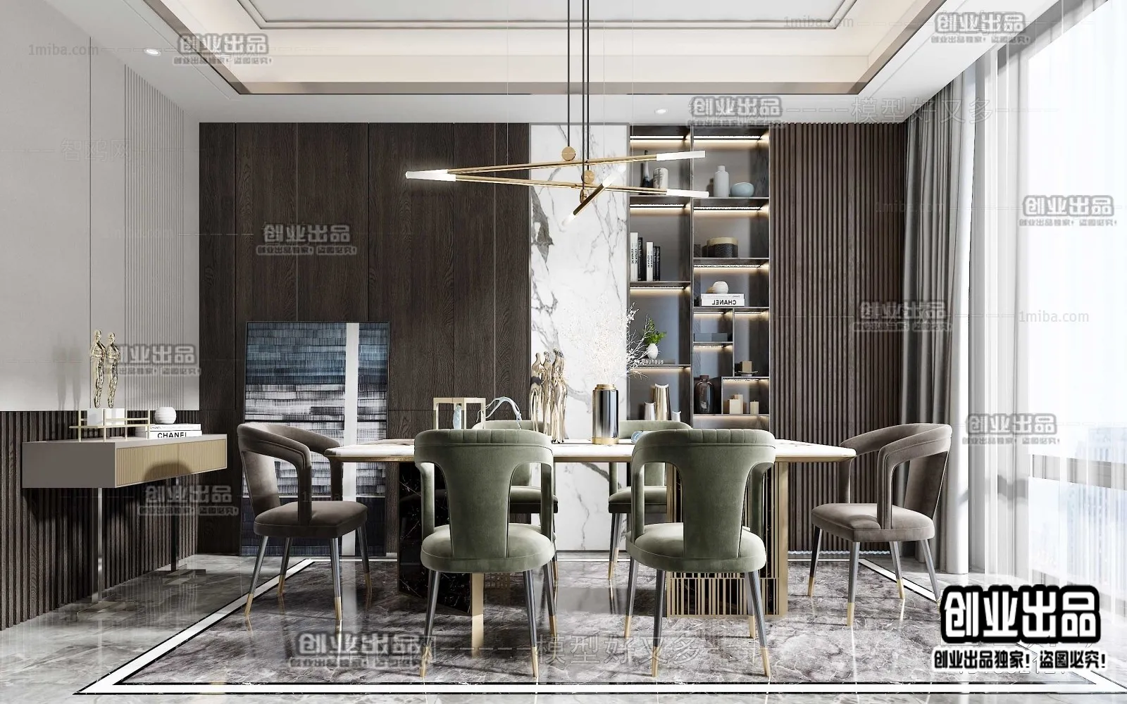 Dining Room - Modern Style Interior 3D Scenes - 109