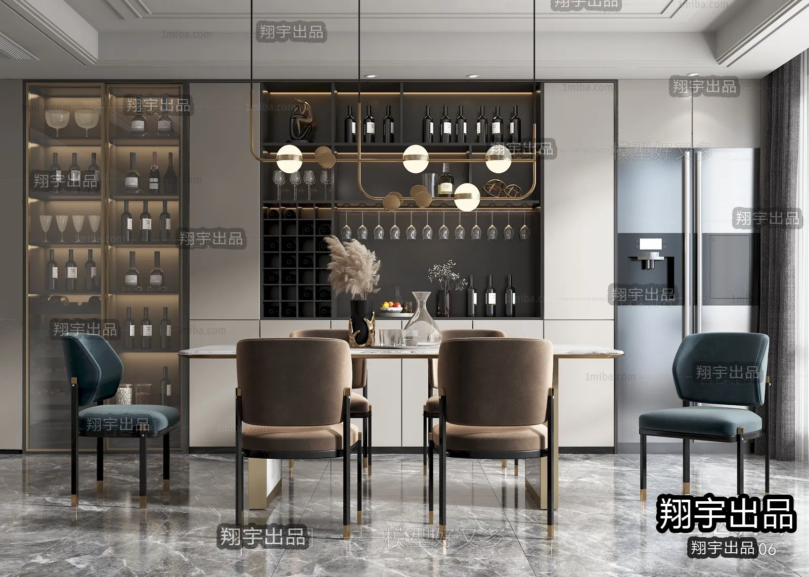 Dining Room - Modern Style Interior 3D Scenes - 110