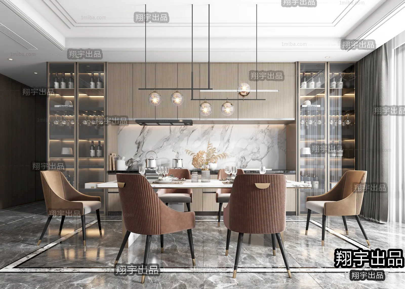 Dining Room - Modern Style Interior 3D Scenes - 118