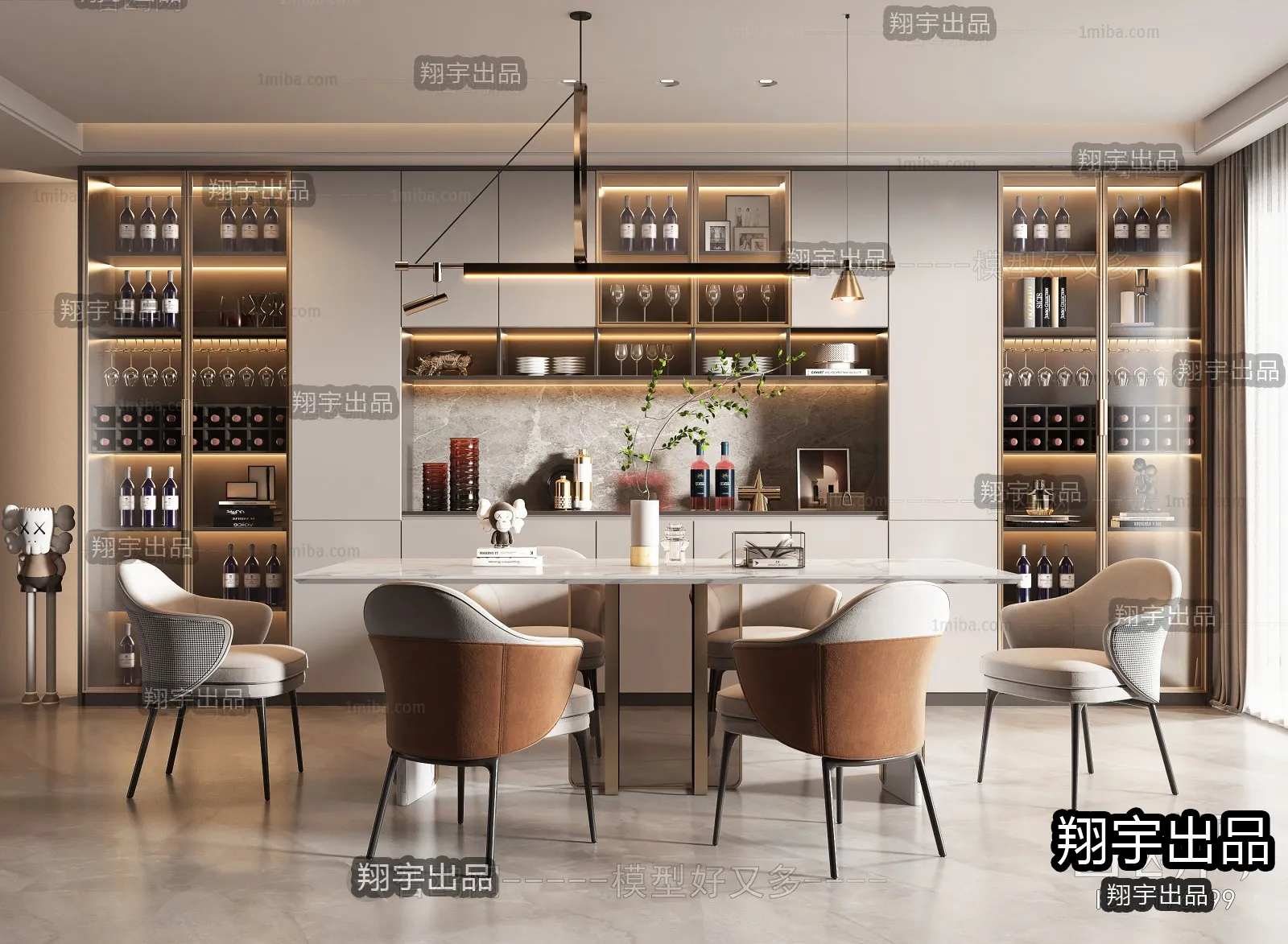 Dining Room - Modern Style Interior 3D Scenes - 124
