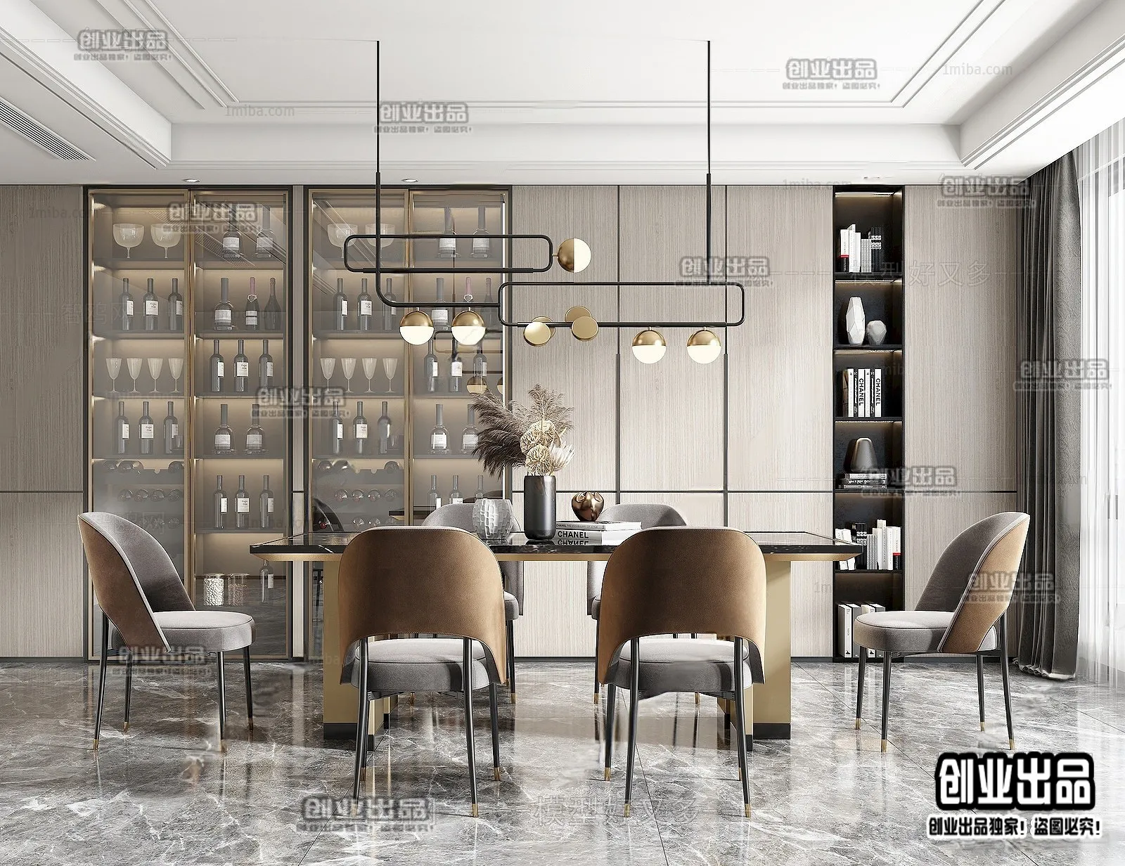 Dining Room - Modern Style Interior 3D Scenes - 130