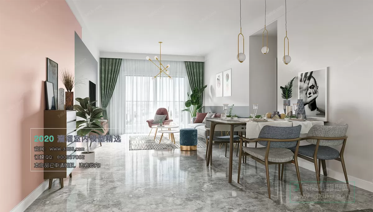 DINING ROOM - NORDIC STYLE - 3D MODELS