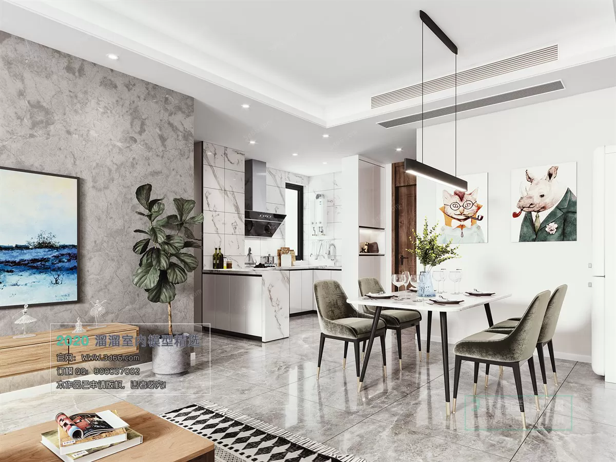 DINING ROOM - NORDIC STYLE - 3D MODELS