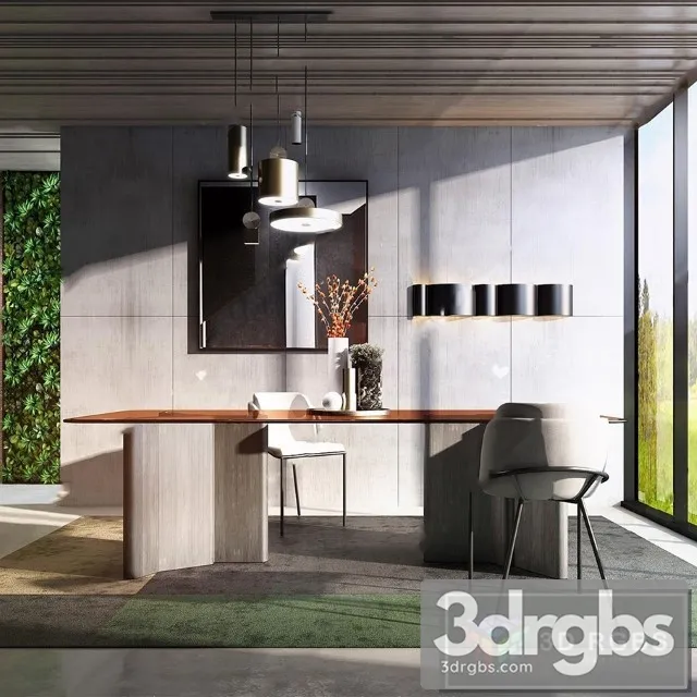 Dining Room Set 1 3D Model Free