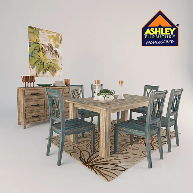 Dining room set Ashley furniture 3DModel