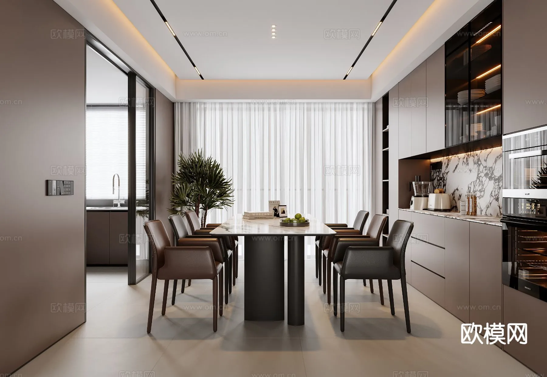 DINING ROOM SETS - 3D Model For Interior Design - 10724