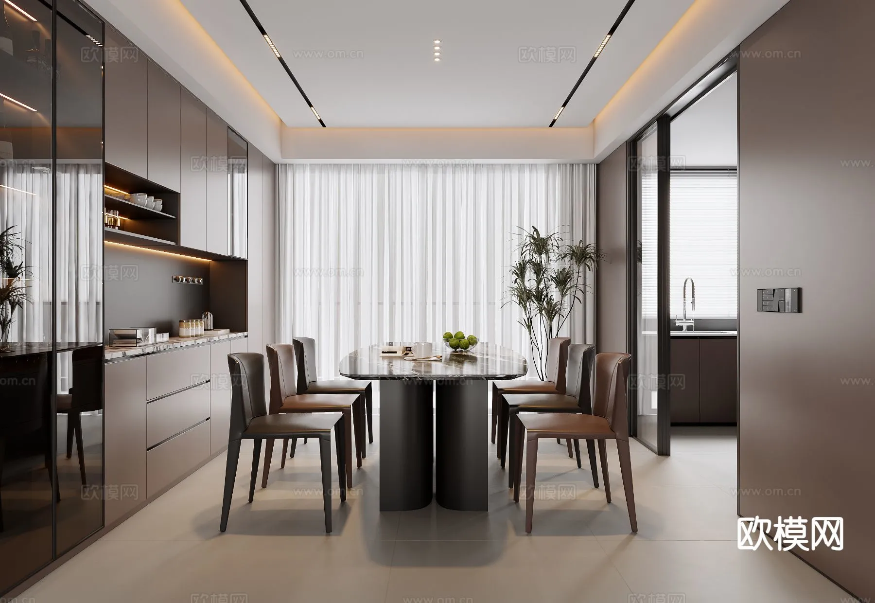 DINING ROOM SETS - 3D Model For Interior Design - 10725