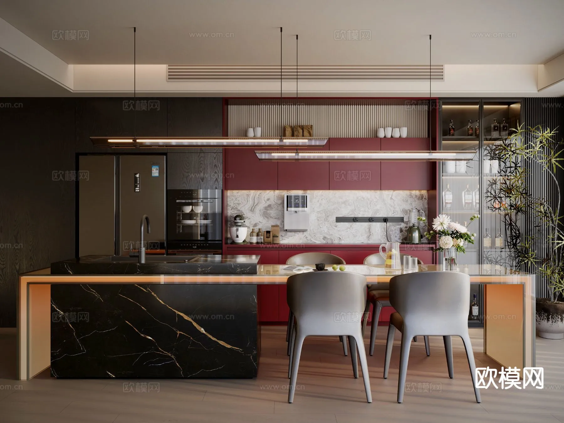 DINING ROOM SETS - 3D Model For Interior Design - 10729