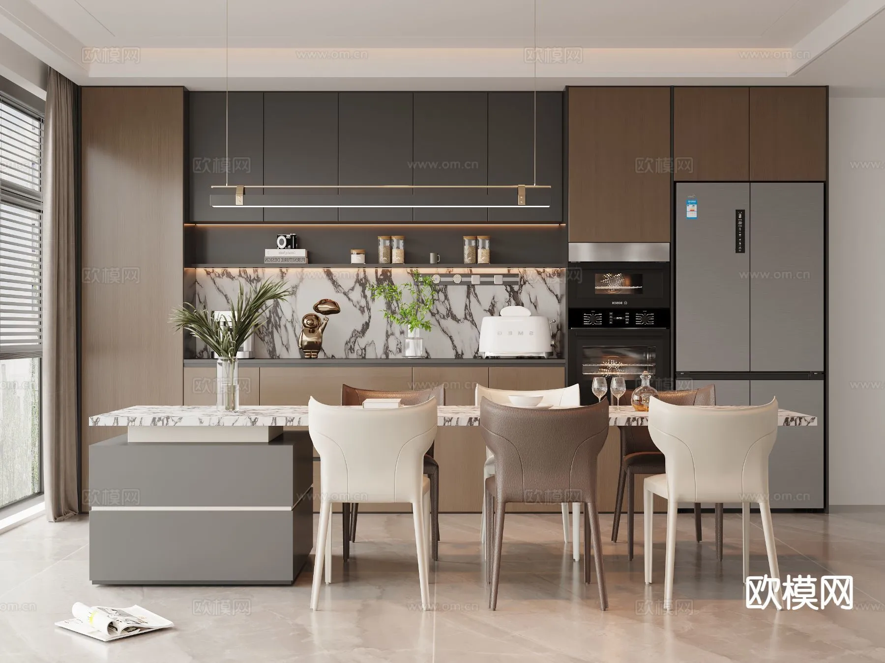 DINING ROOM SETS - 3D Model For Interior Design - 10730