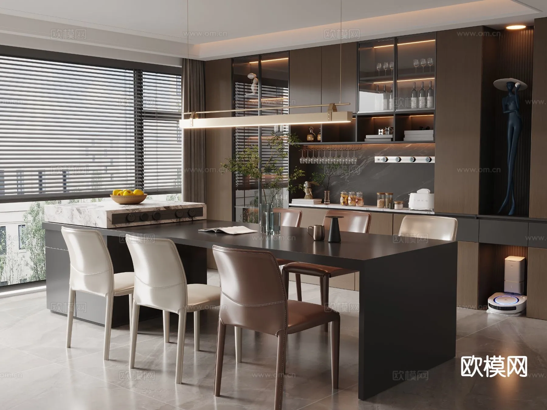 DINING ROOM SETS - 3D Model For Interior Design - 10732