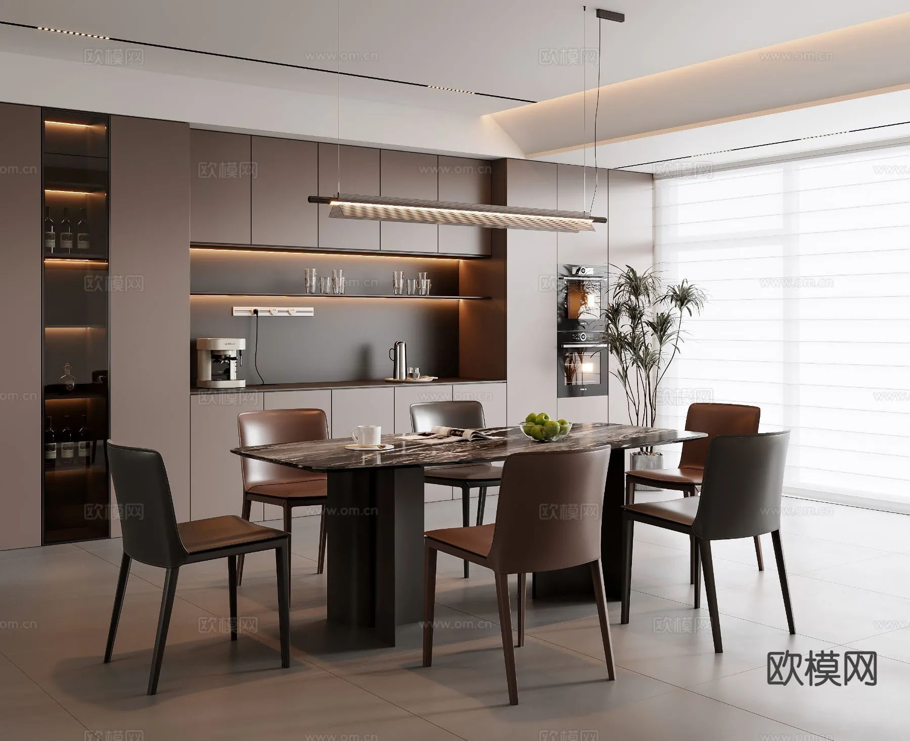 DINING ROOM SETS - 3D Model For Interior Design - 10733