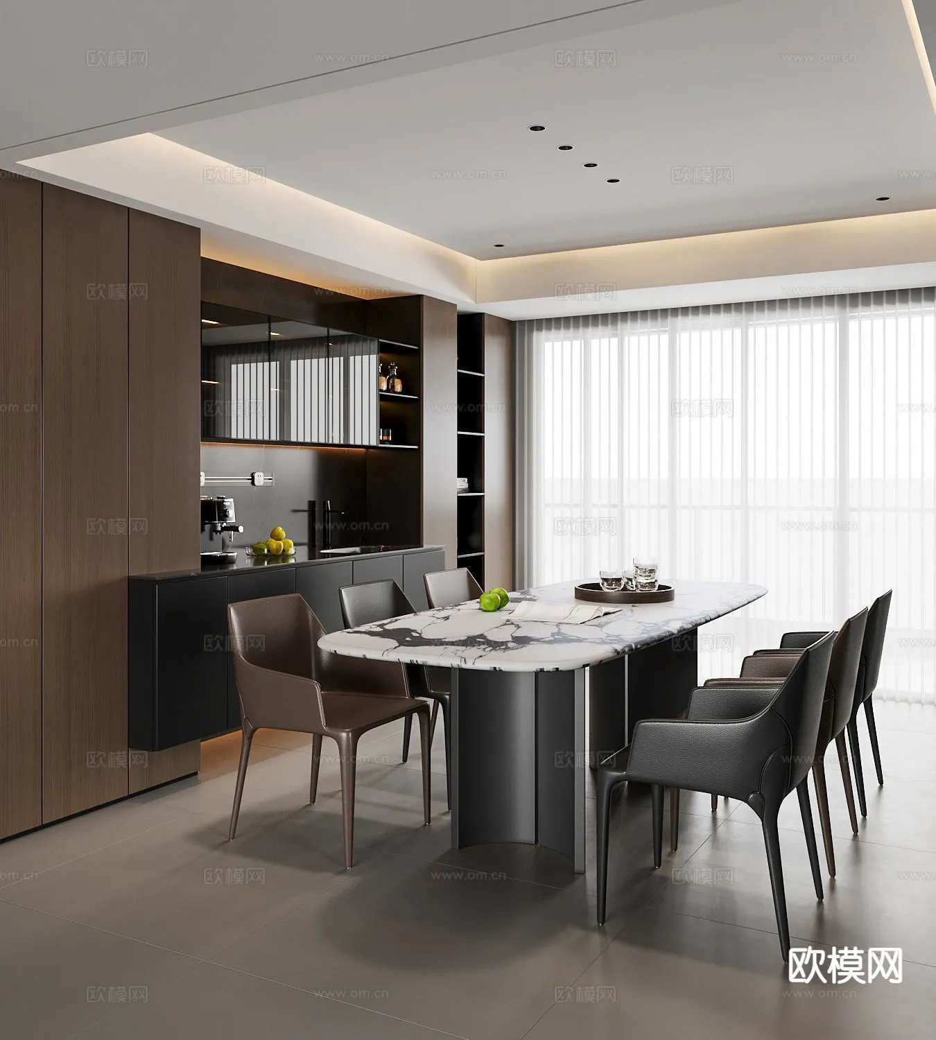 DINING ROOM SETS - 3D Model For Interior Design - 10742