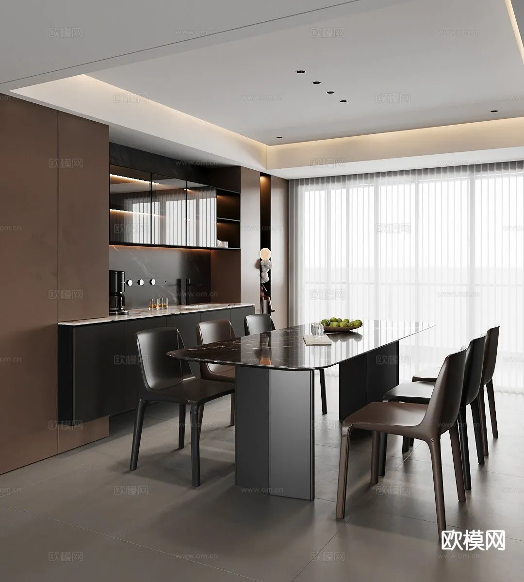 DINING ROOM SETS - 3D Model For Interior Design - 10744