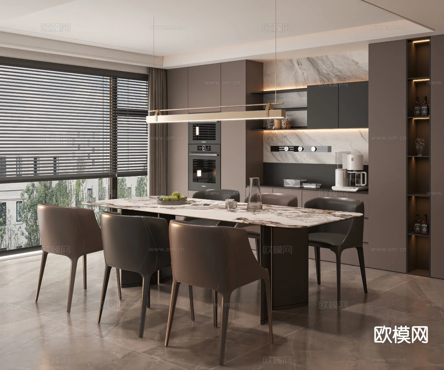 DINING ROOM SETS - 3D Model For Interior Design - 10745