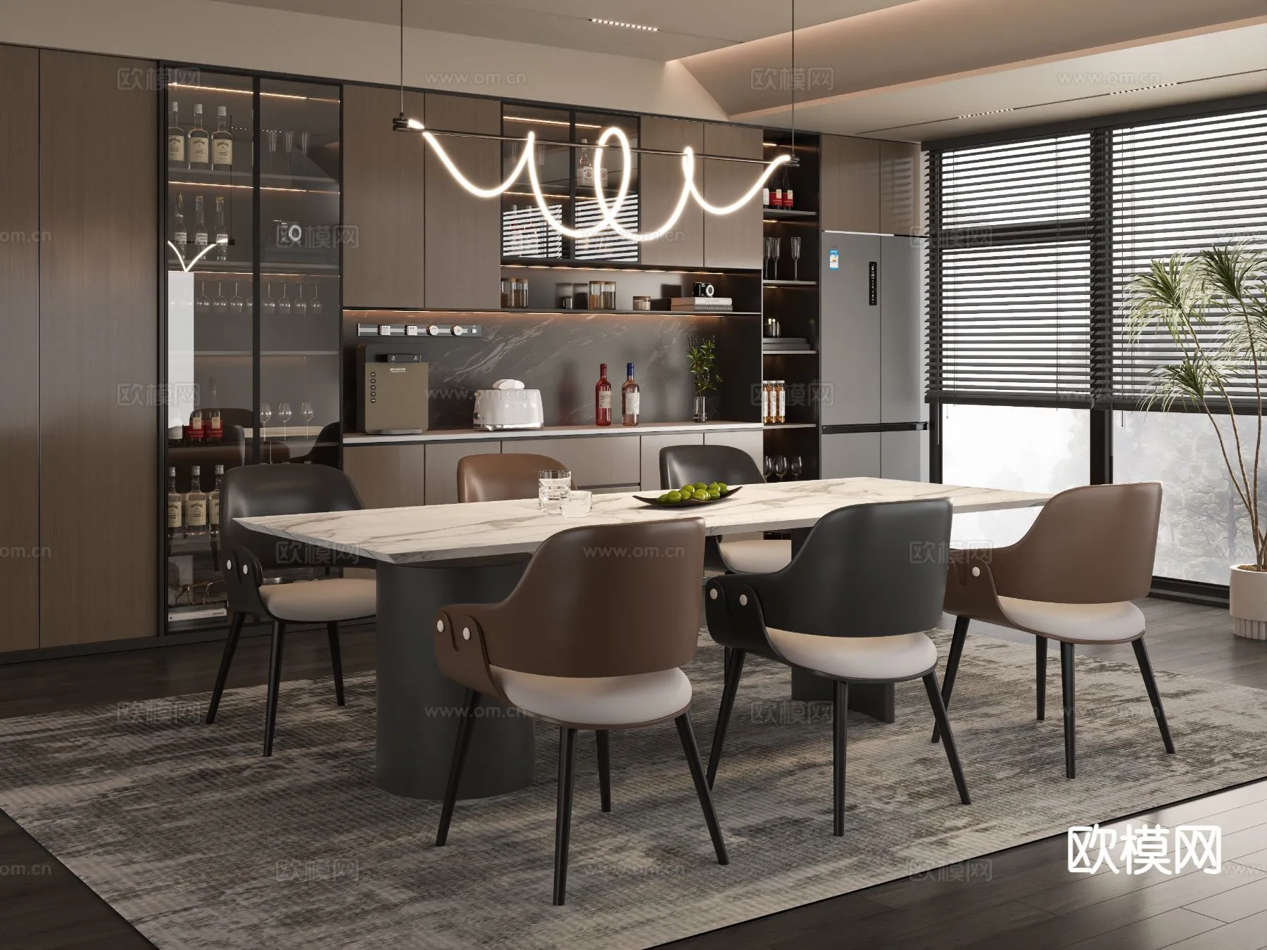 DINING ROOM SETS - 3D Model For Interior Design - 10747