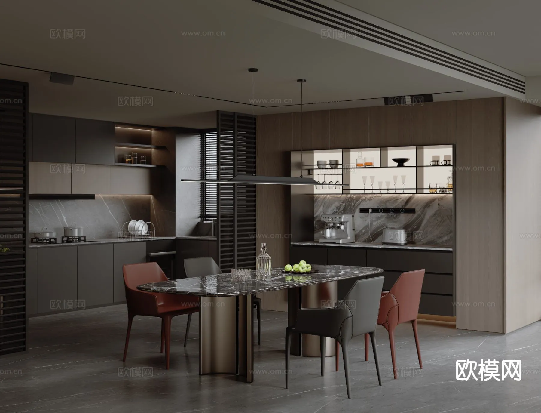 DINING ROOM SETS - 3D Model For Interior Design - 10752