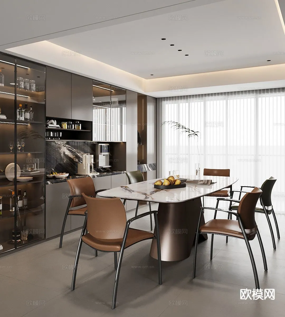 DINING ROOM SETS - 3D Model For Interior Design - 10754