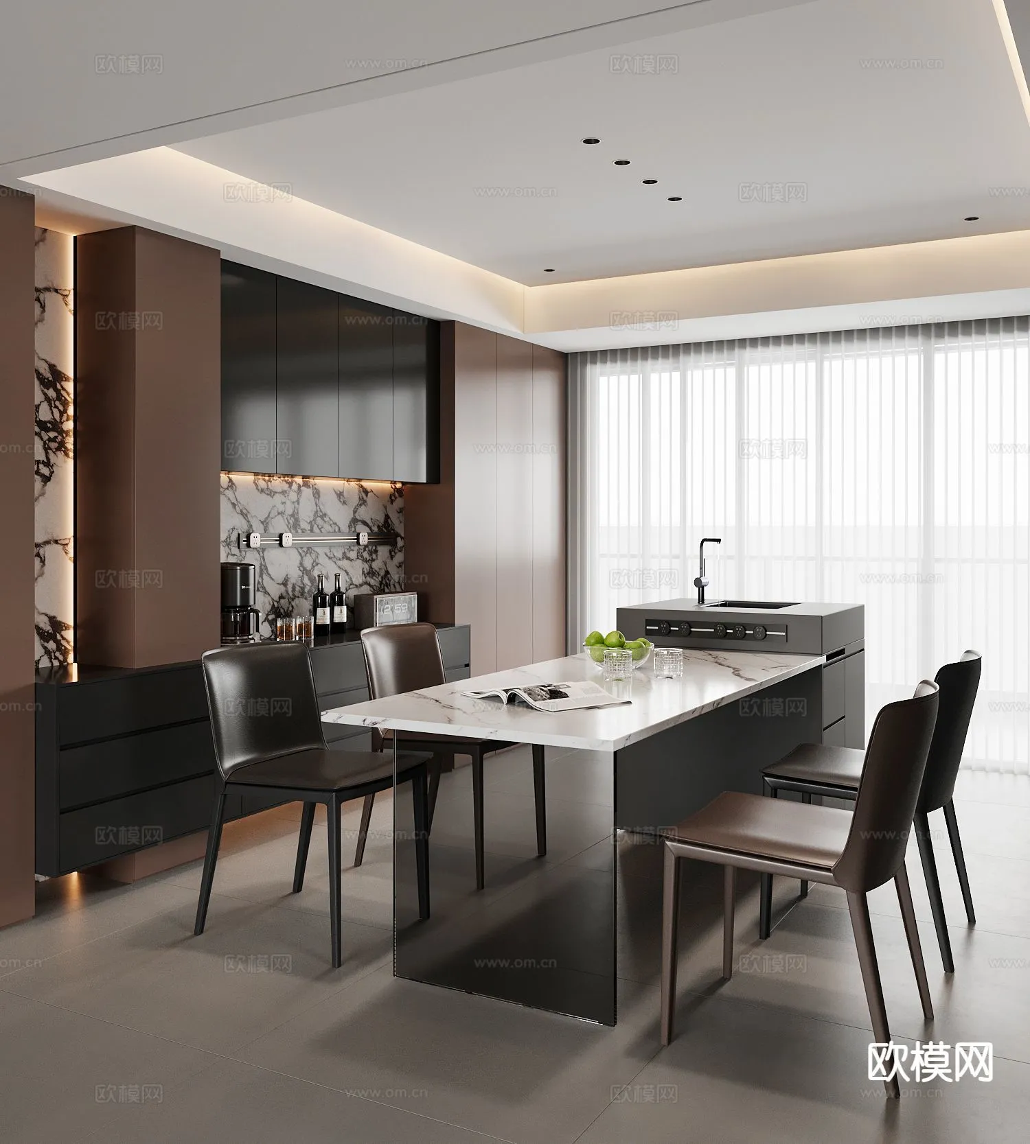DINING ROOM SETS - 3D Model For Interior Design - 10758