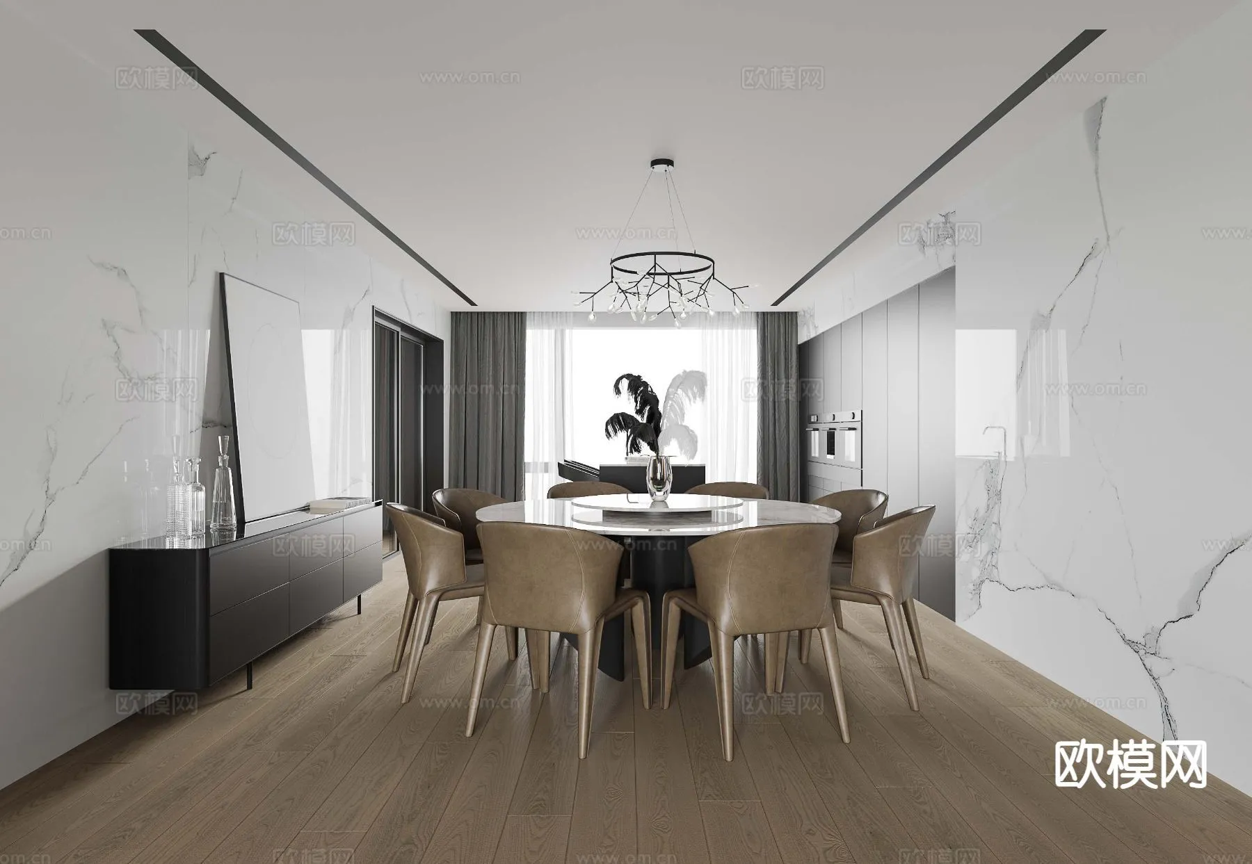 DINING ROOM SETS - 3D Model For Interior Design - 10759