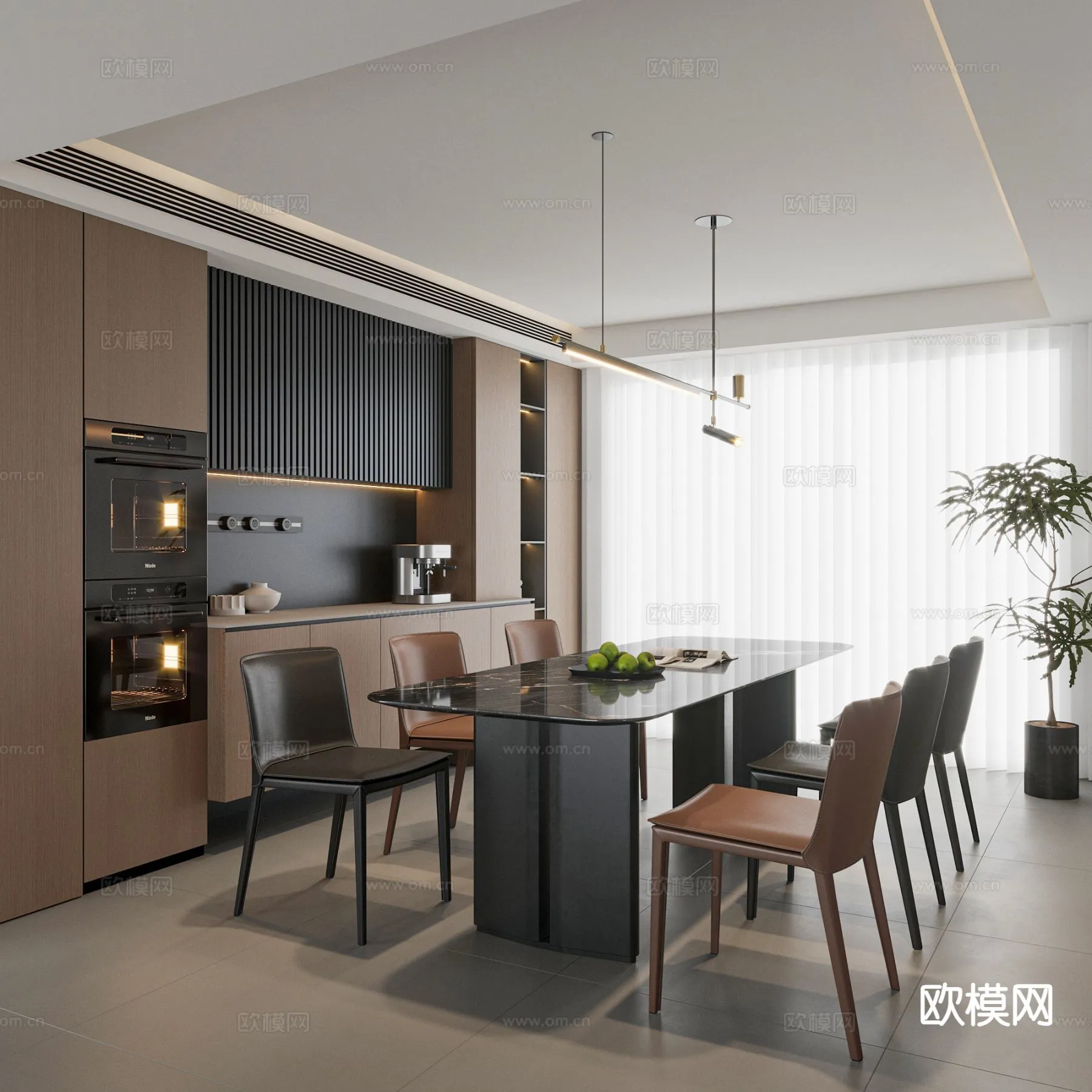 DINING ROOM SETS - 3D Model For Interior Design - 10763