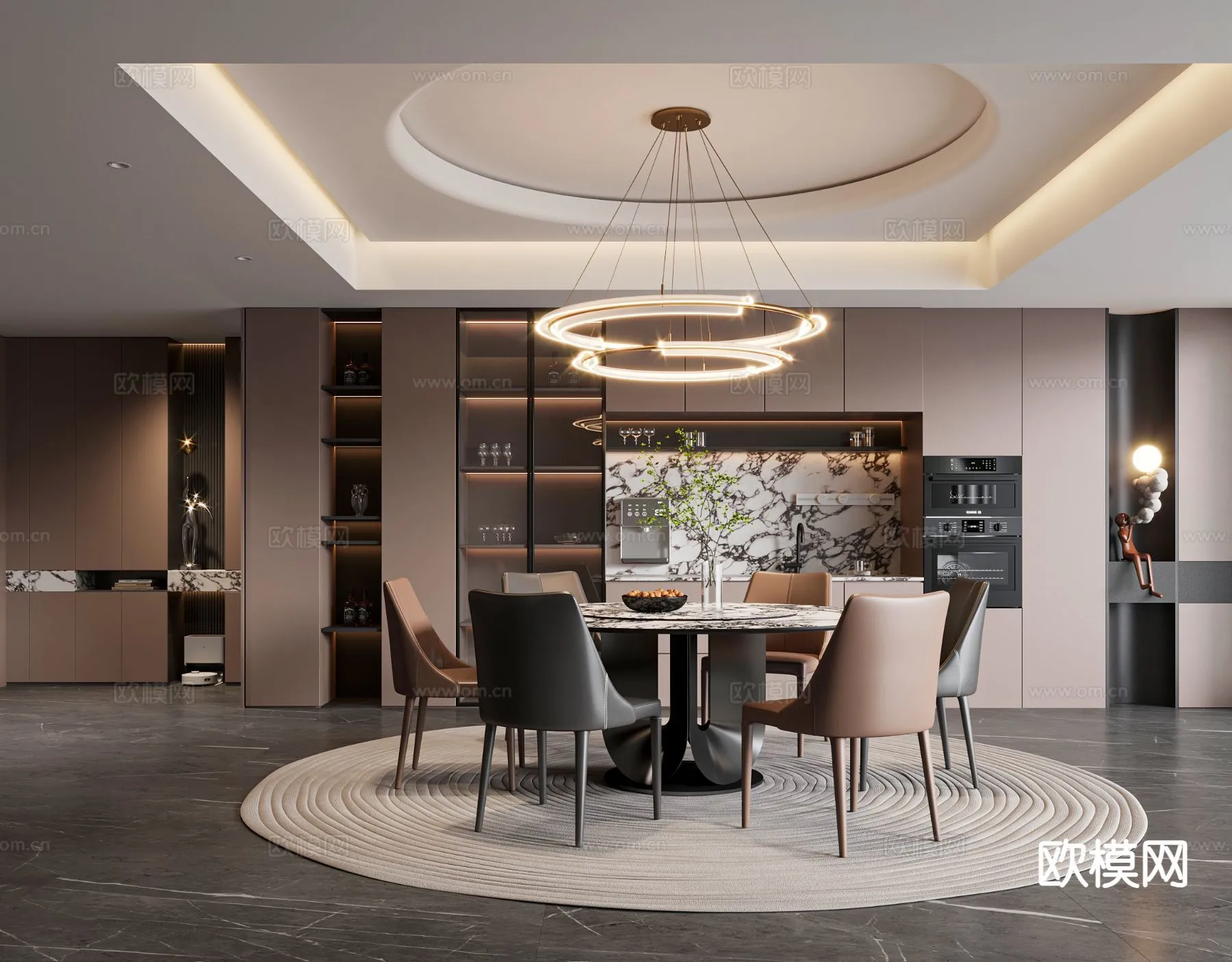 DINING ROOM SETS - 3D Model For Interior Design - 10764