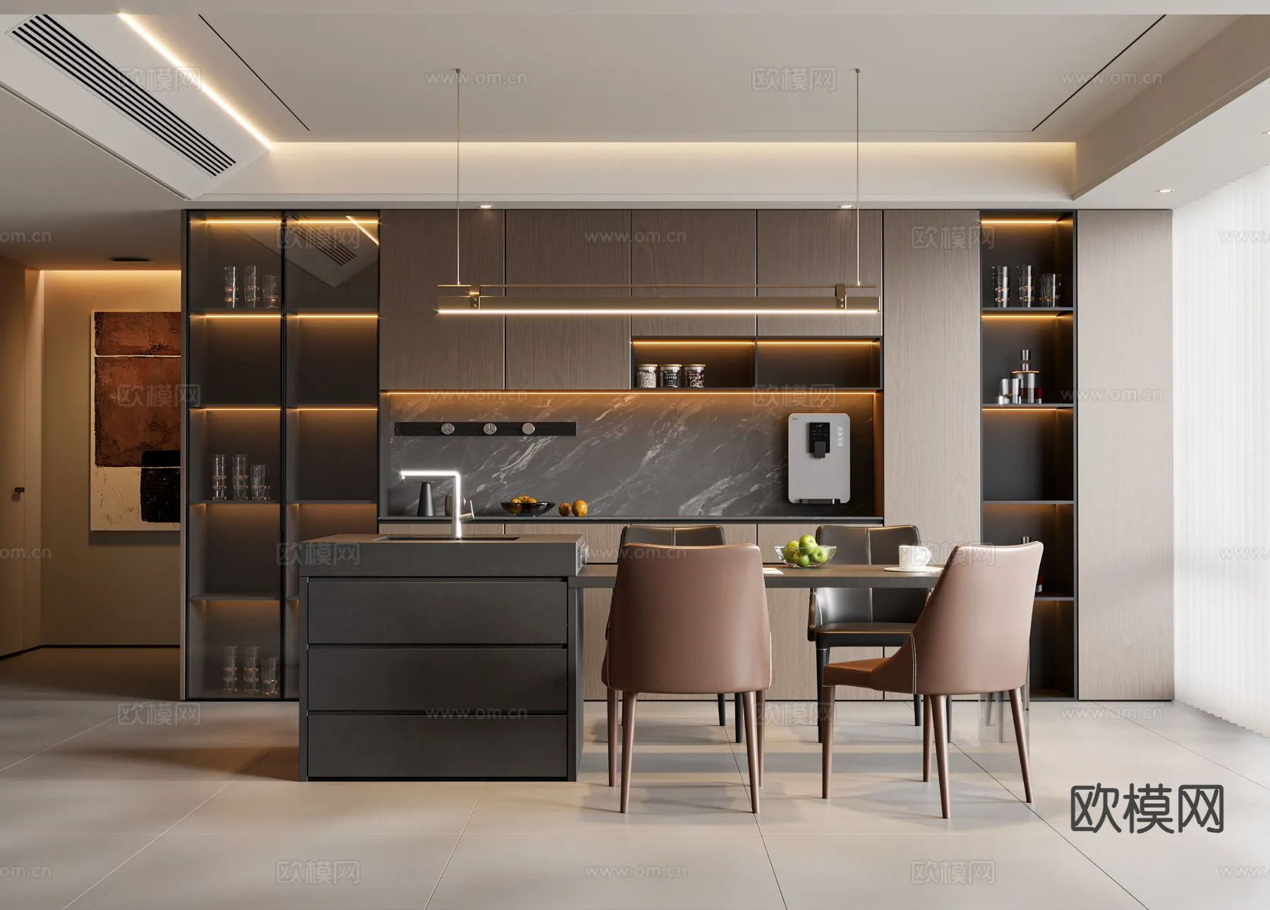 DINING ROOM SETS - 3D Model For Interior Design - 10766