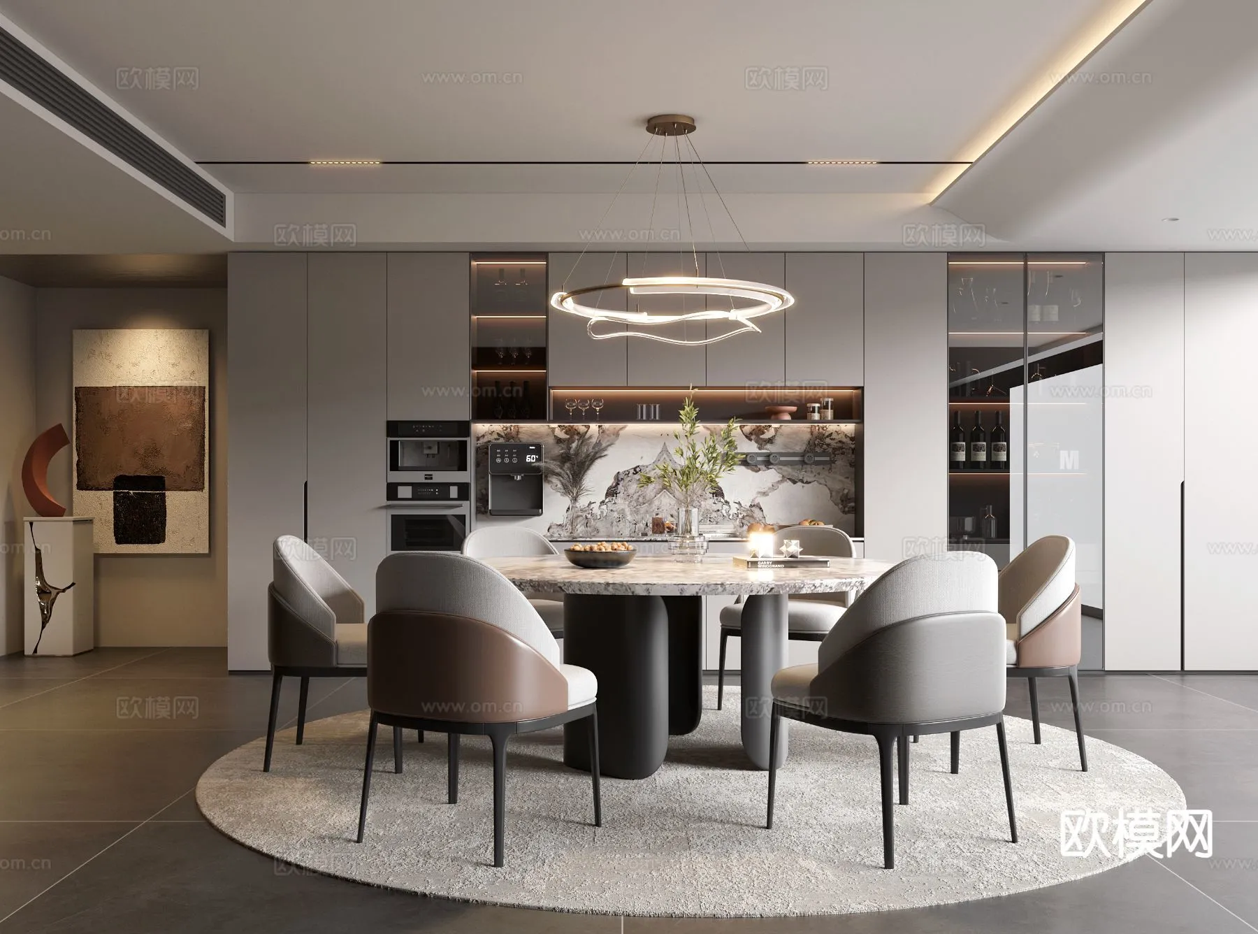 DINING ROOM SETS - 3D Model For Interior Design - 10767