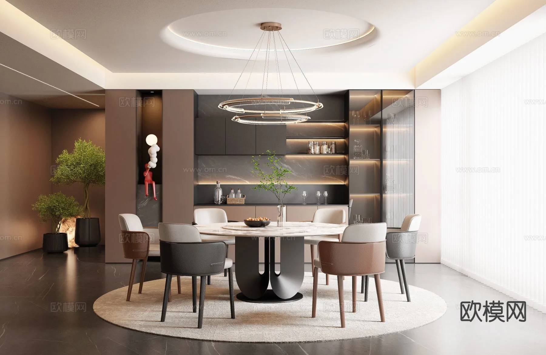 DINING ROOM SETS - 3D Model For Interior Design - 10769