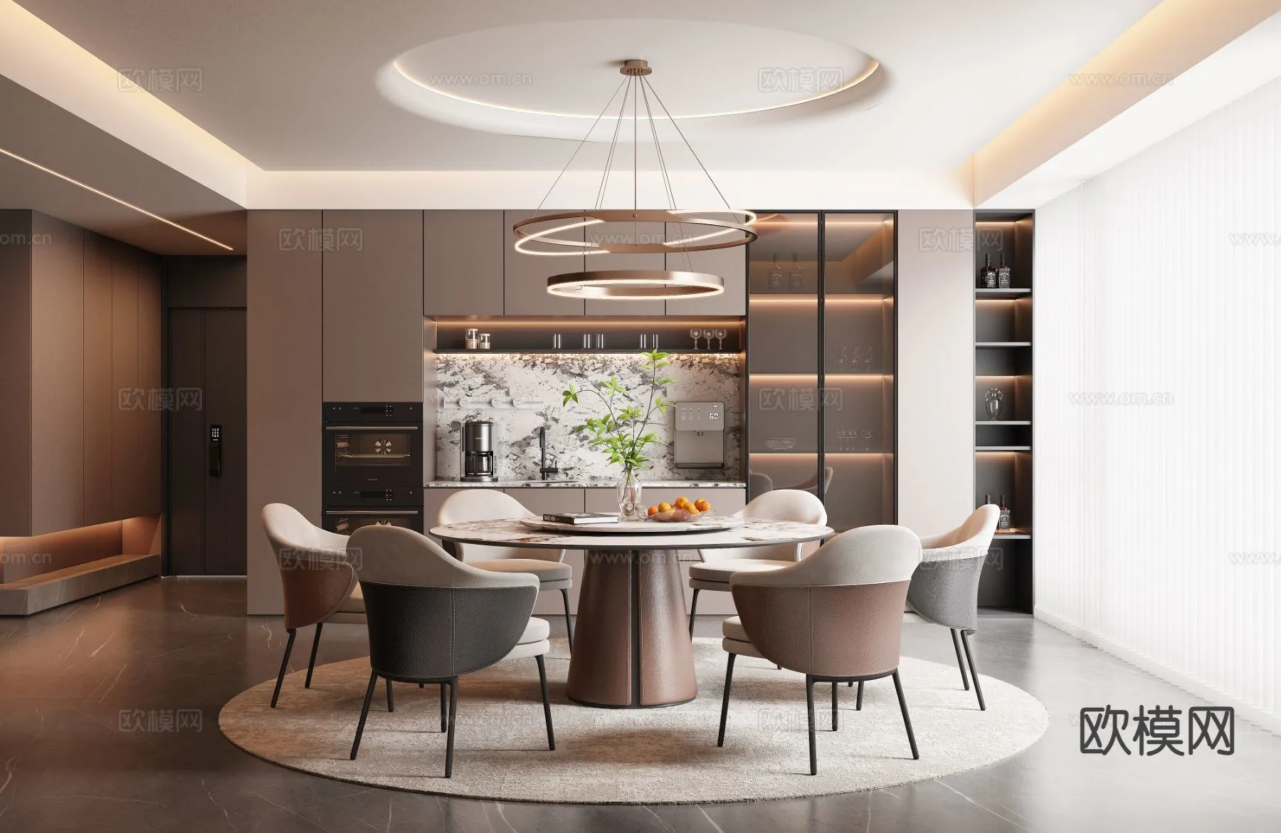 DINING ROOM SETS - 3D Model For Interior Design - 10773