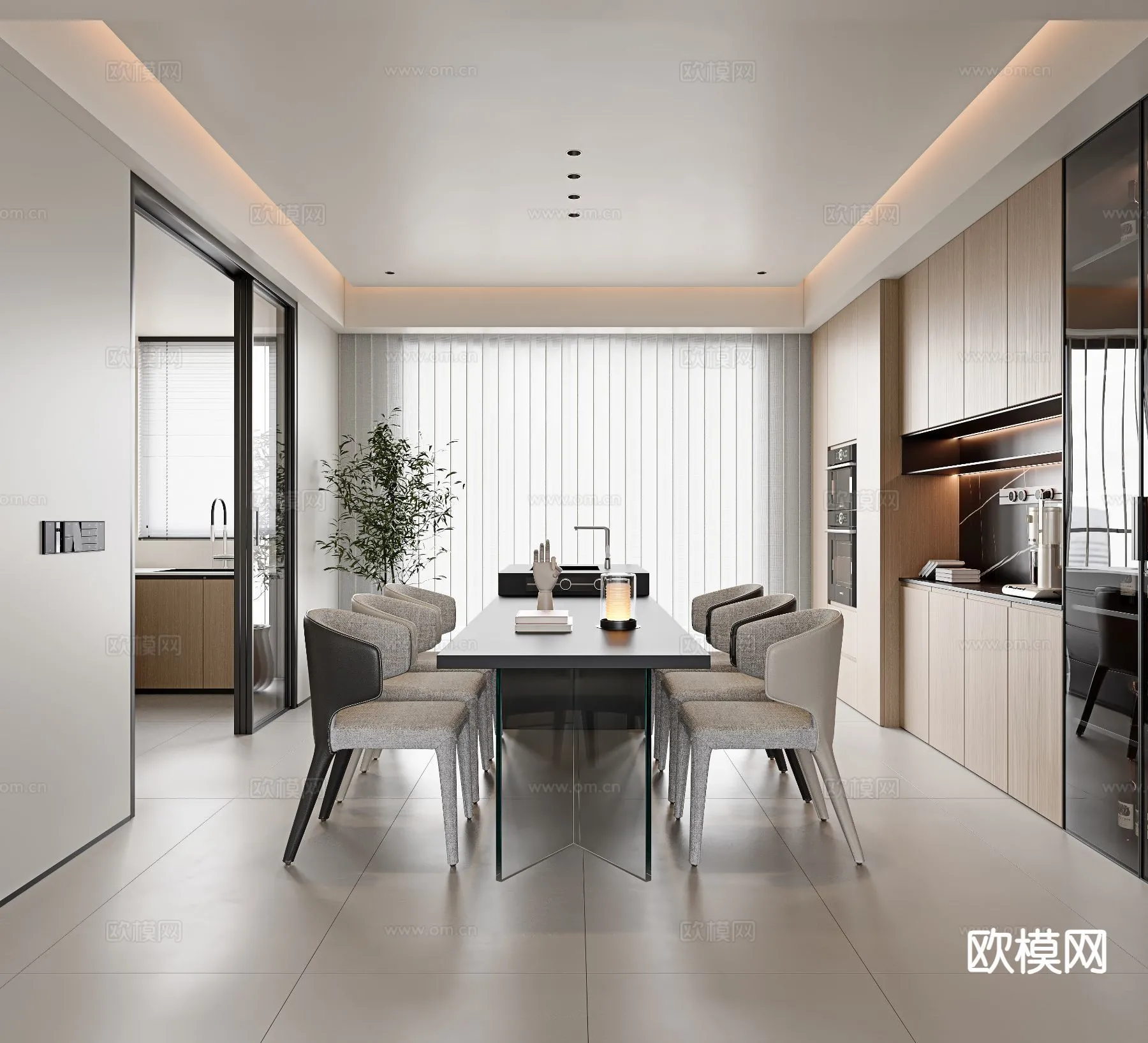 DINING ROOM SETS - 3D Model For Interior Design - 10774