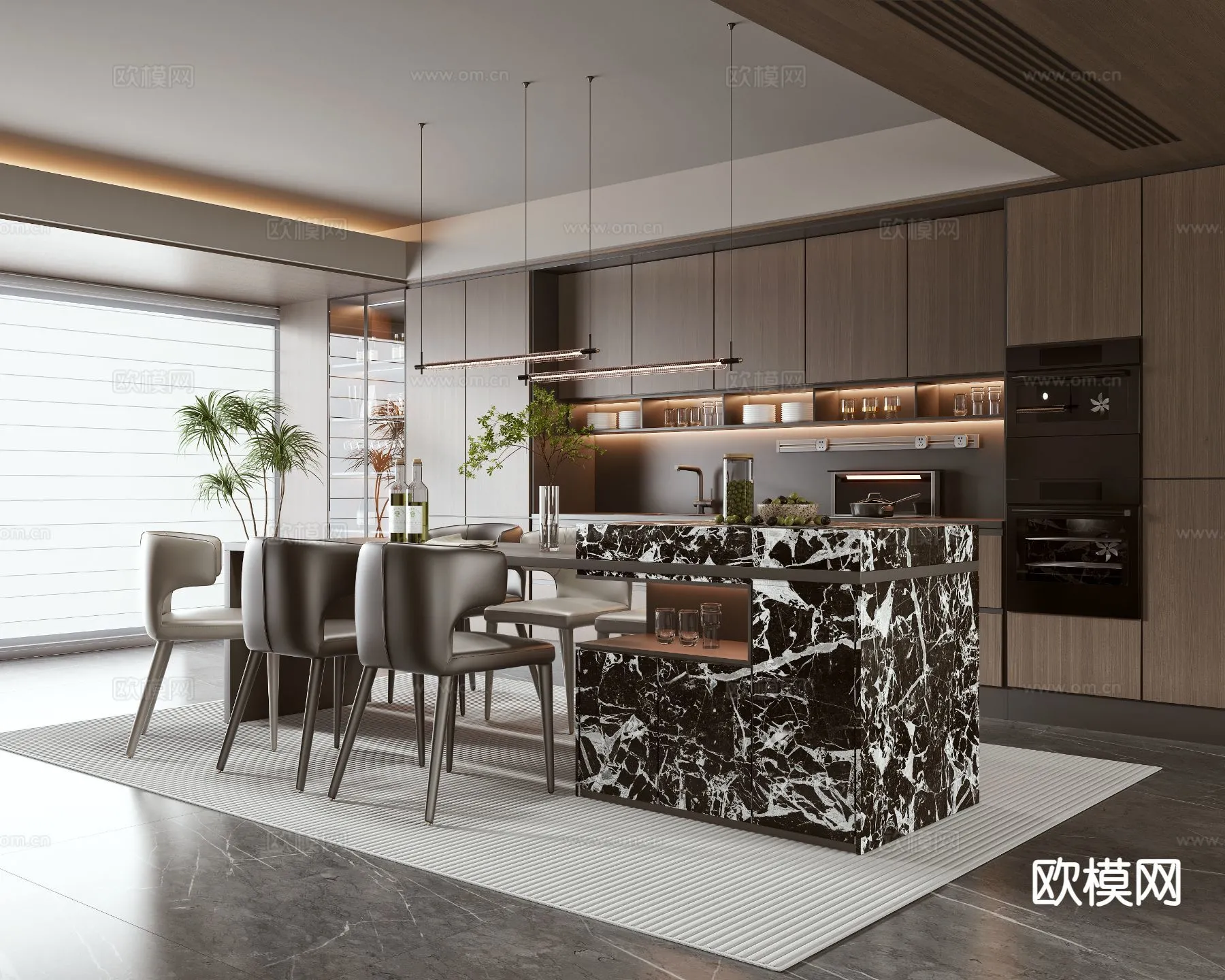 DINING ROOM SETS - 3D Model For Interior Design - 10775