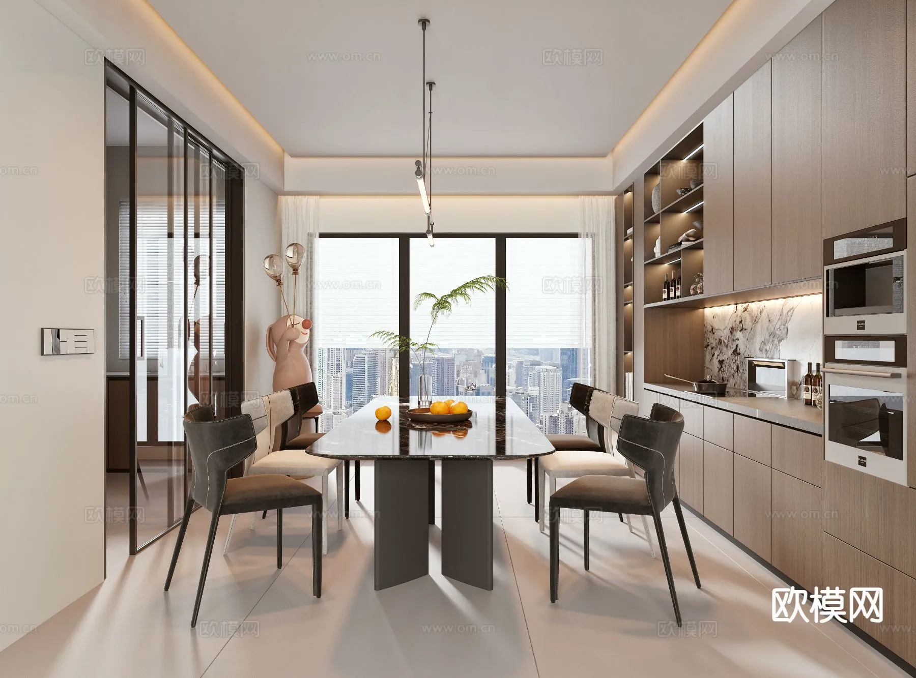 DINING ROOM SETS - 3D Model For Interior Design - 10776