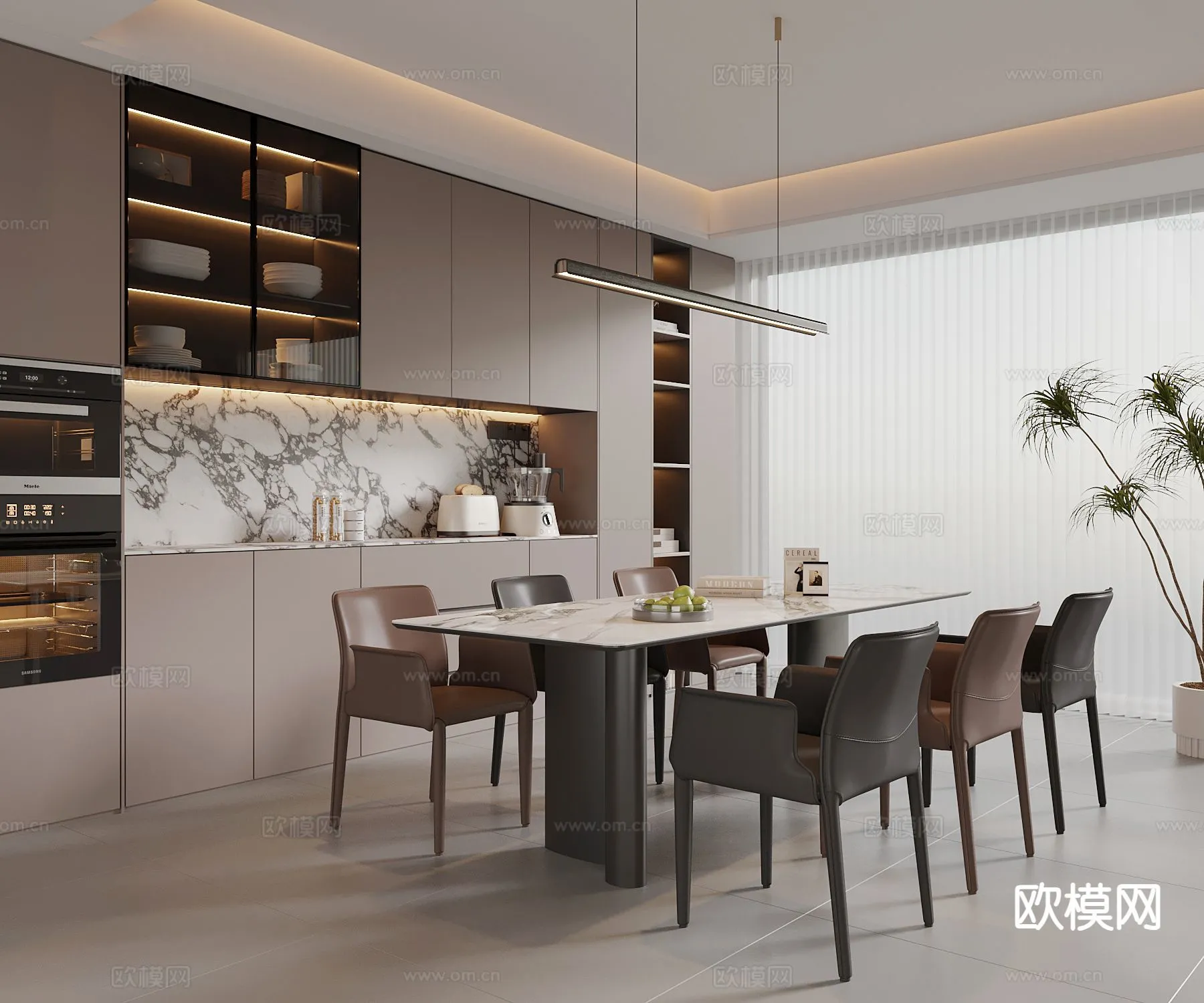 DINING ROOM SETS - 3D Model For Interior Design - 10778