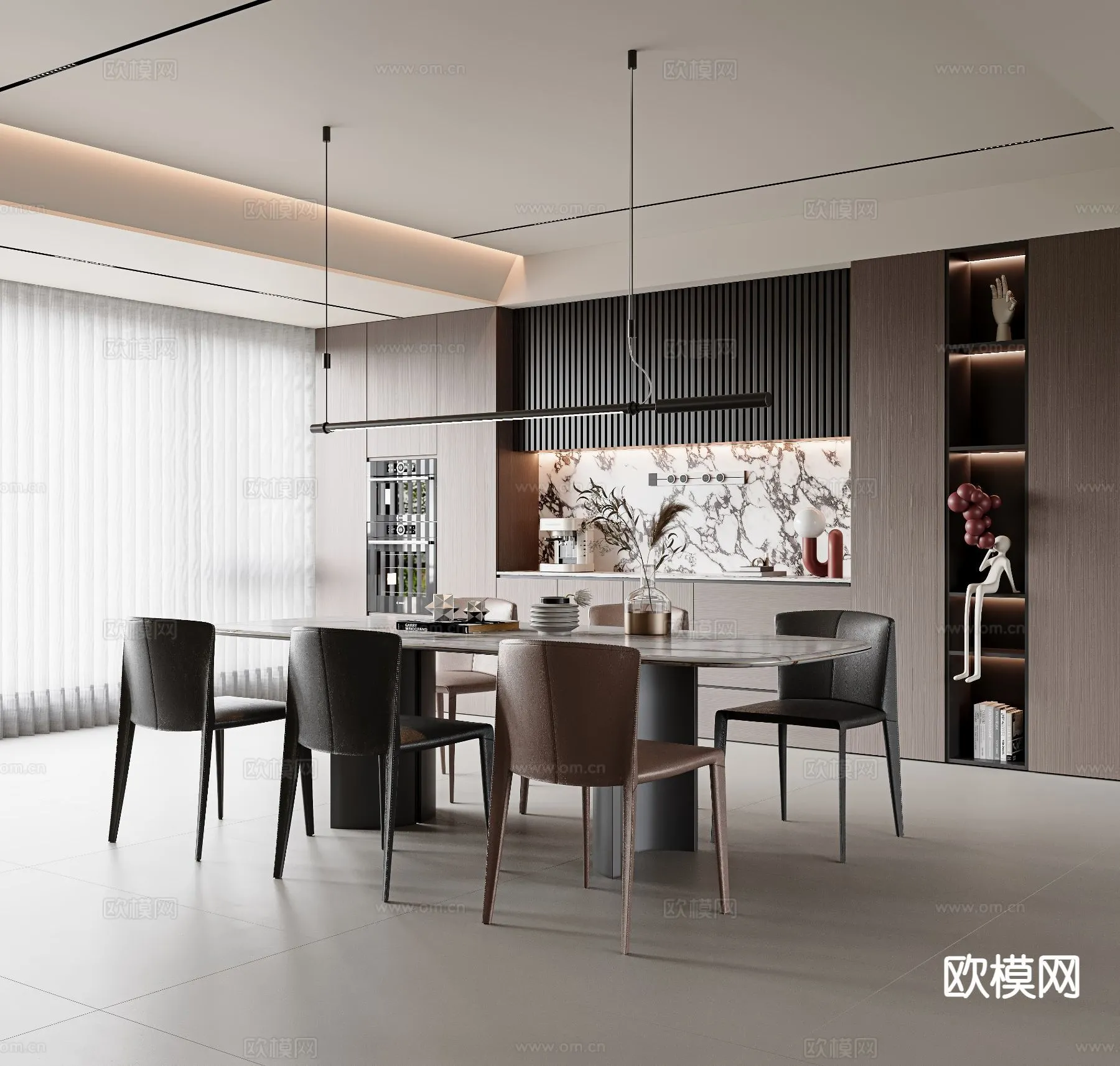 DINING ROOM SETS - 3D Model For Interior Design - 10779