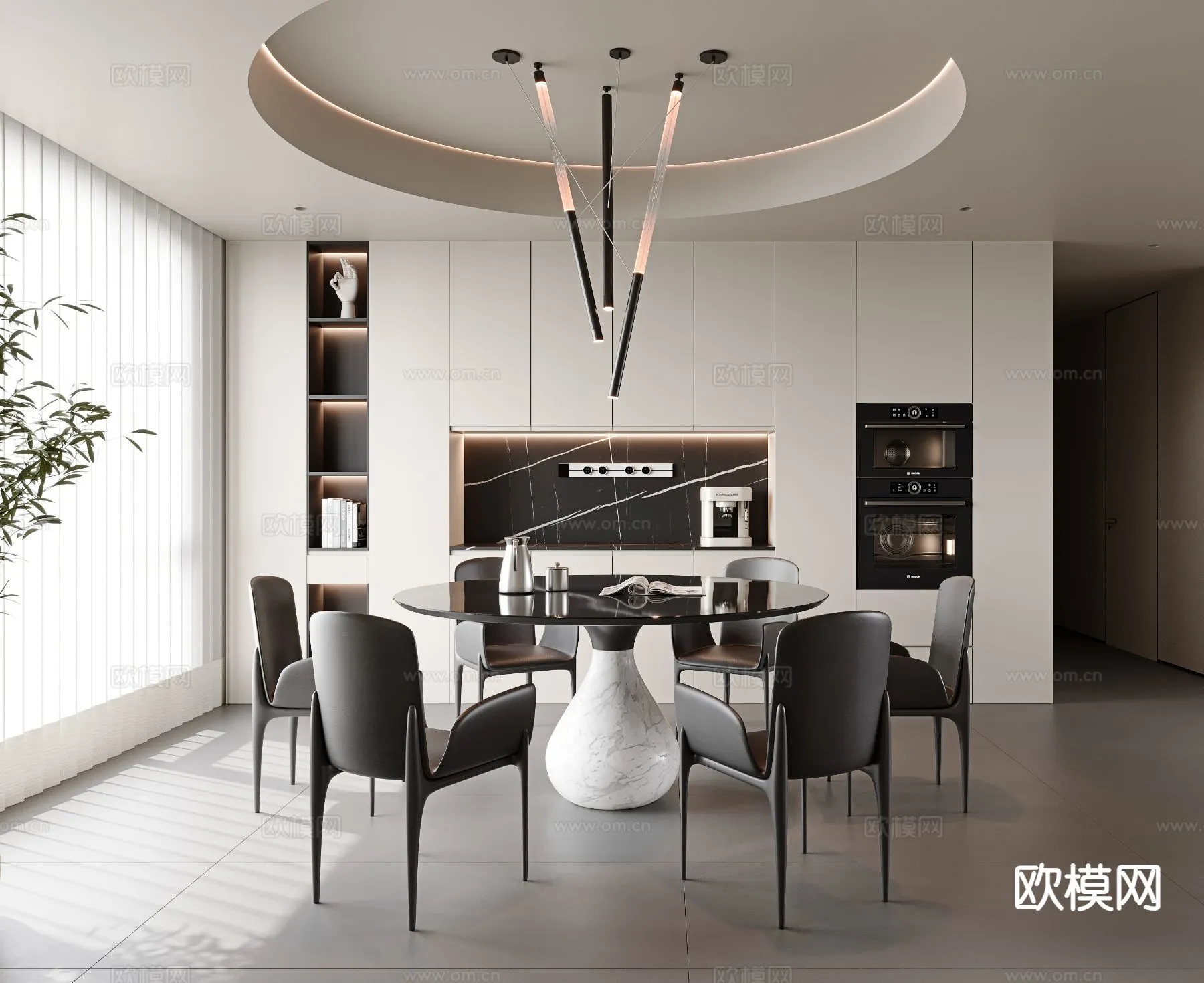 DINING ROOM SETS - 3D Model For Interior Design - 10785