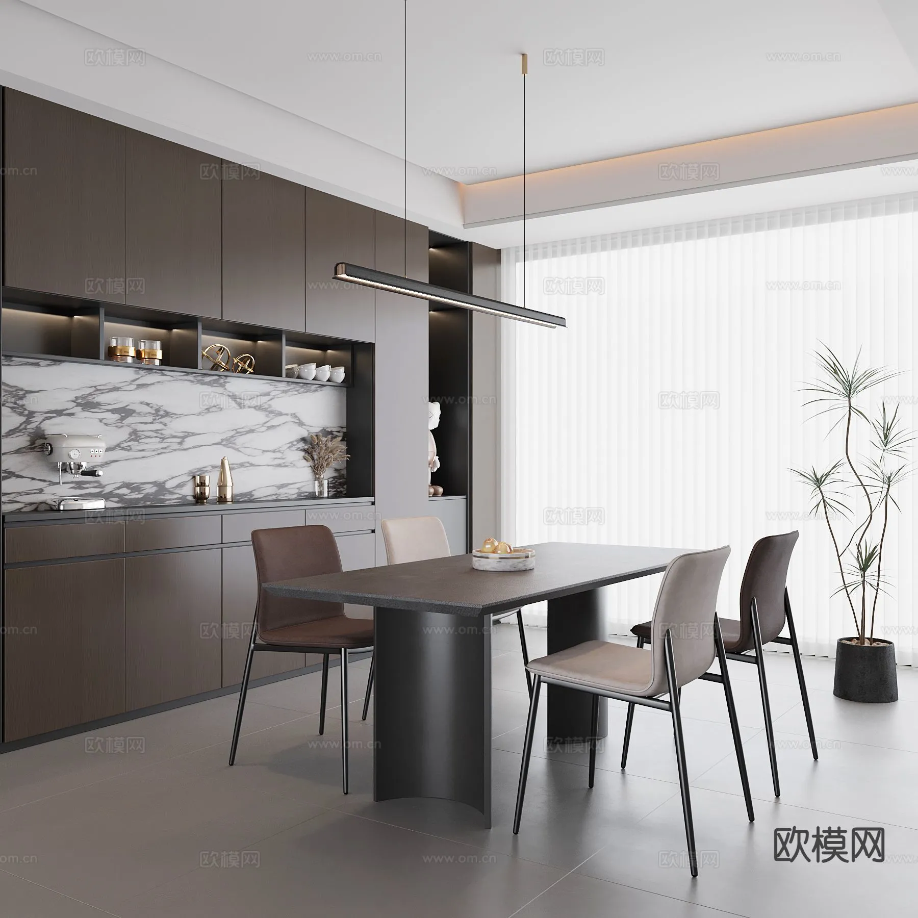 DINING ROOM SETS - 3D Model For Interior Design - 10786