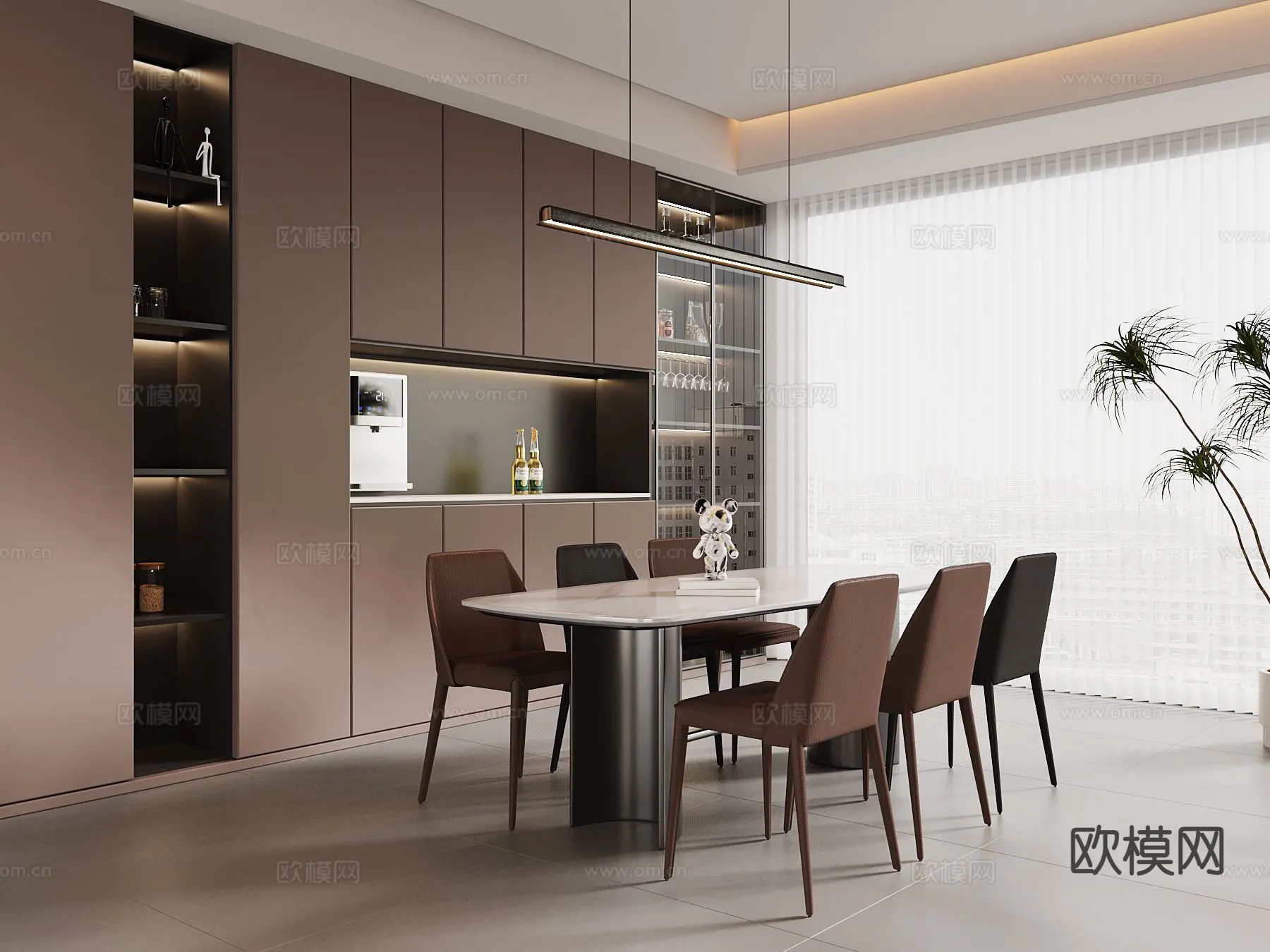 DINING ROOM SETS - 3D Model For Interior Design - 10787