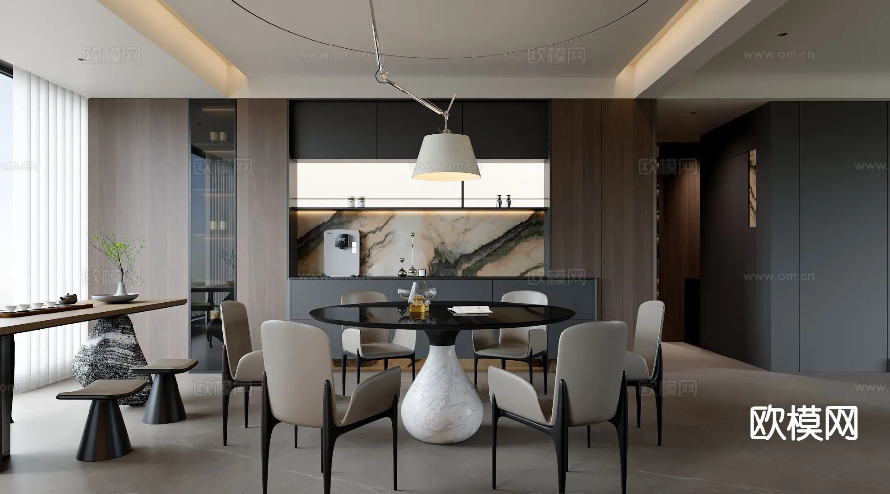 DINING ROOM SETS - 3D Model For Interior Design - 10789