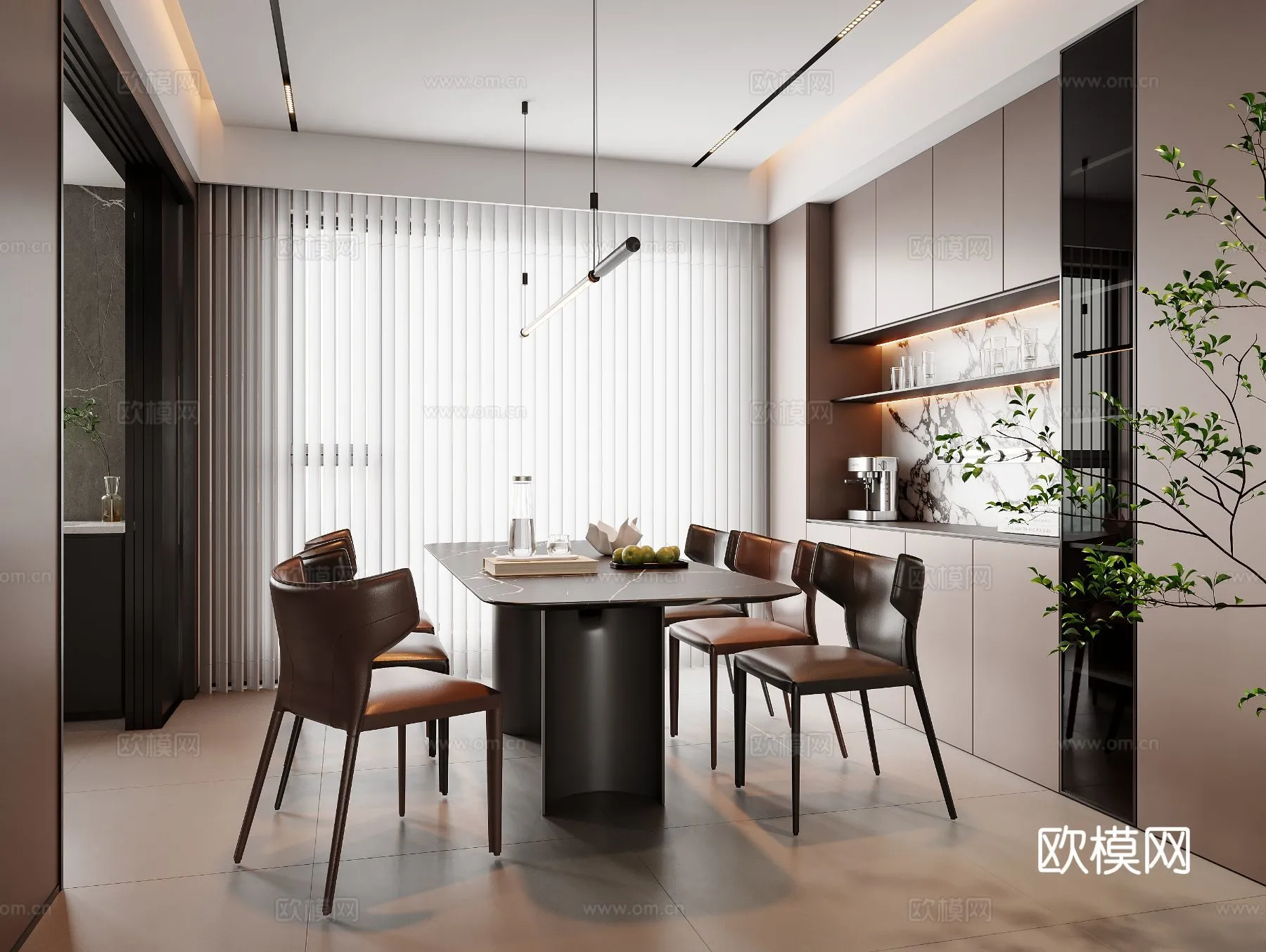 DINING ROOM SETS - 3D Model For Interior Design - 10791