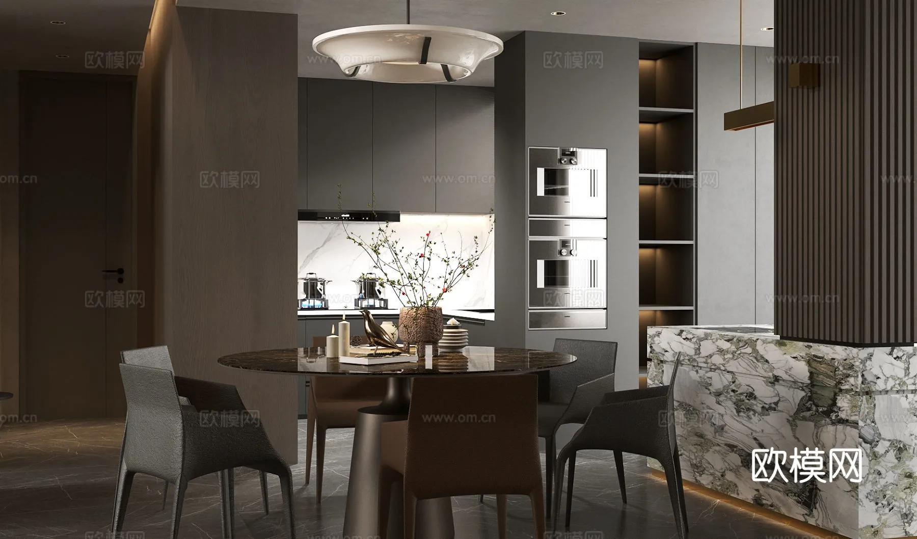 DINING ROOM SETS - 3D Model For Interior Design - 10799